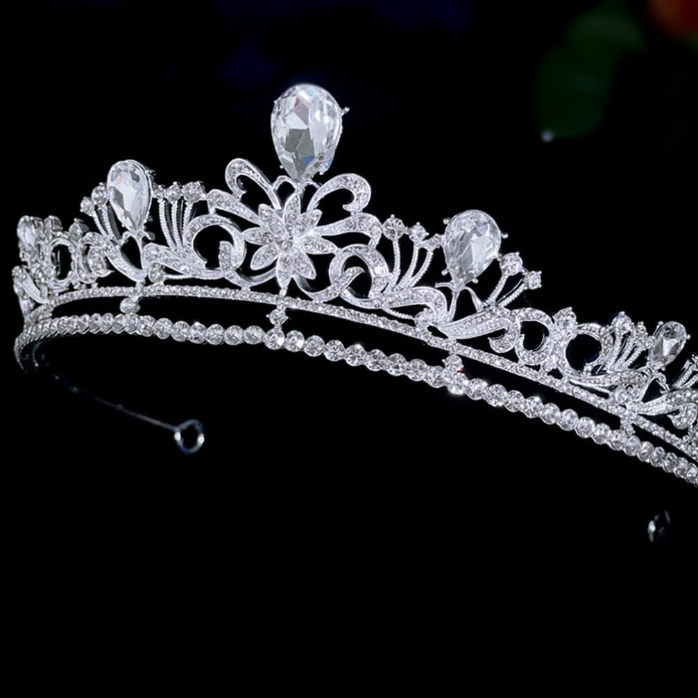 Amosfun Elegant Crown Hair Jewelry Tiaras for Women - Zinc Alloy Wedding Headpiece Bridal Accessories - Perfect for Bridal Showers, Weddings, Prom & Special Occasions