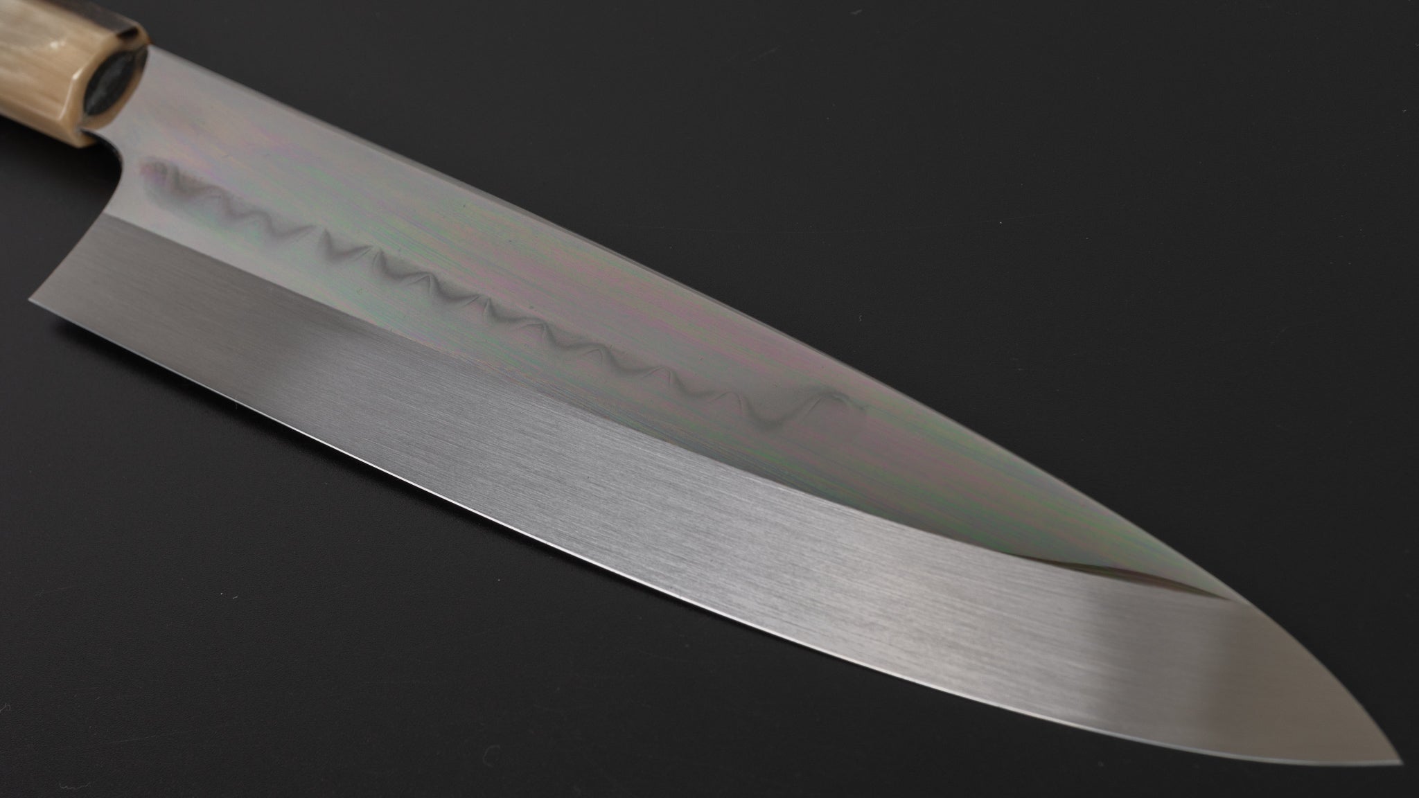 Hitohira Togashi Kambei White #1 Mizu Honyaki Gyuto 240mm Japanese Chef Knife with Taihei Ebony Handle - Limited Edition with Saya #003 - Perfect for Sushi, Sashimi & Precision Cutting