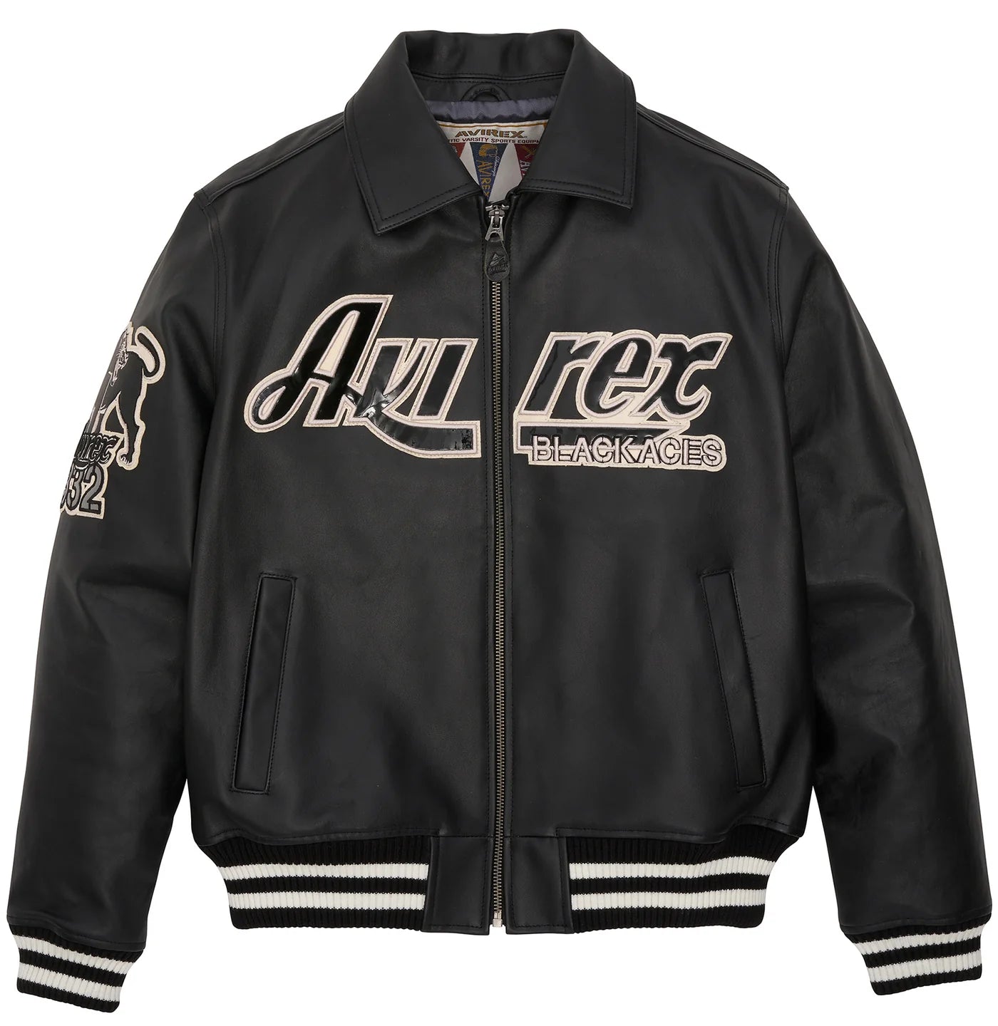 Black Aces A-2 Jacket for Men - Genuine Leather Bomber Jacket with Warm Lining | Perfect for Motorcycle Riding, Outdoor Adventures & Casual Wear