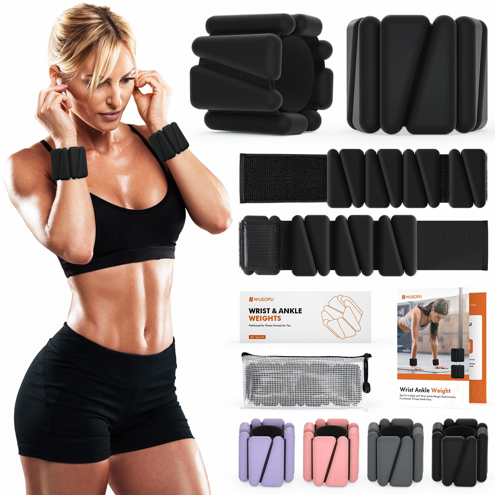Adjustable Wrist & Ankle Weights for Women & Men - 1LB Each (Set of 2) - Perfect for Home Gym, Running, Yoga & Strength Training - Lightweight Fitness Accessories for Cardio, Toning & Rehabilitation Workouts