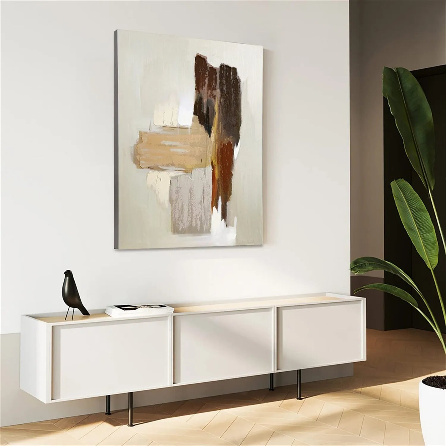 Abstract Painting #AB 197 - Modern Wall Art for Living Room, Bedroom & Office Decor | Handmade Canvas Artwork
