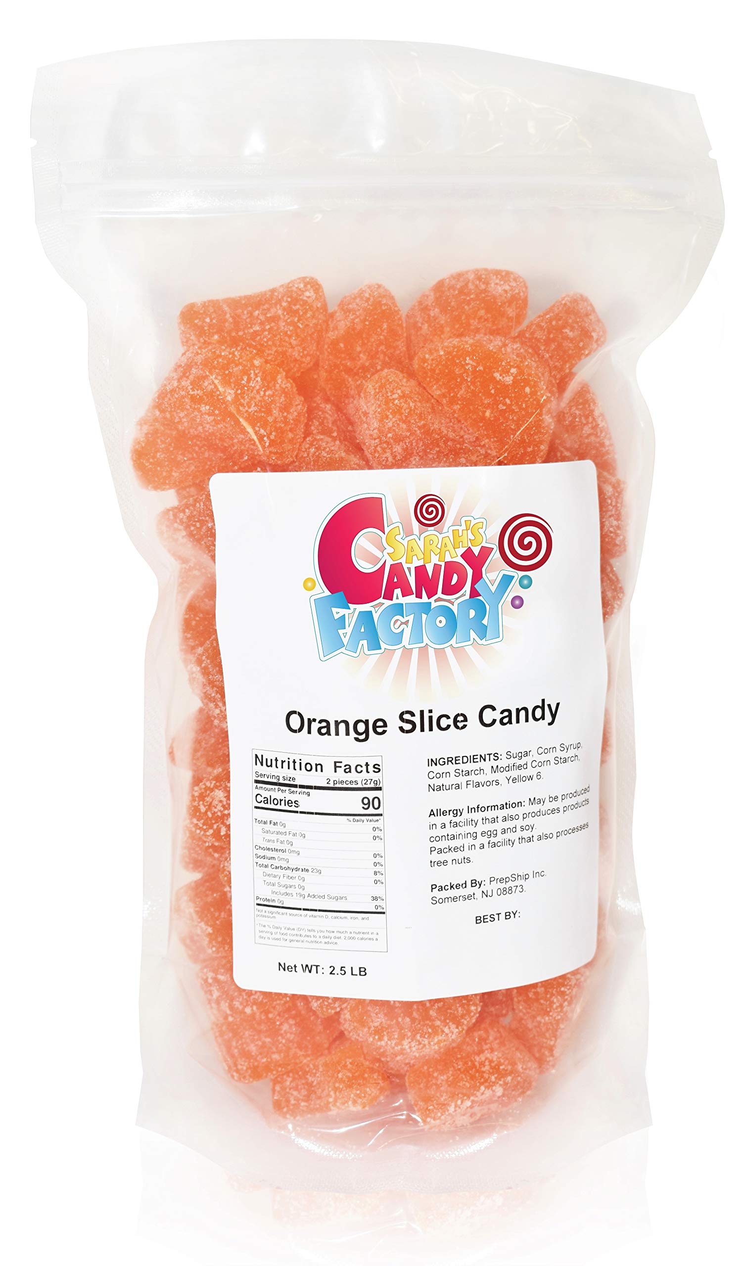 Sarah's Candy Factory Orange Slice Candy - 2.5 Lbs Resealable Bag | Sweet & Tangy Orange Flavored Candy for Parties, Gifts & Snacking