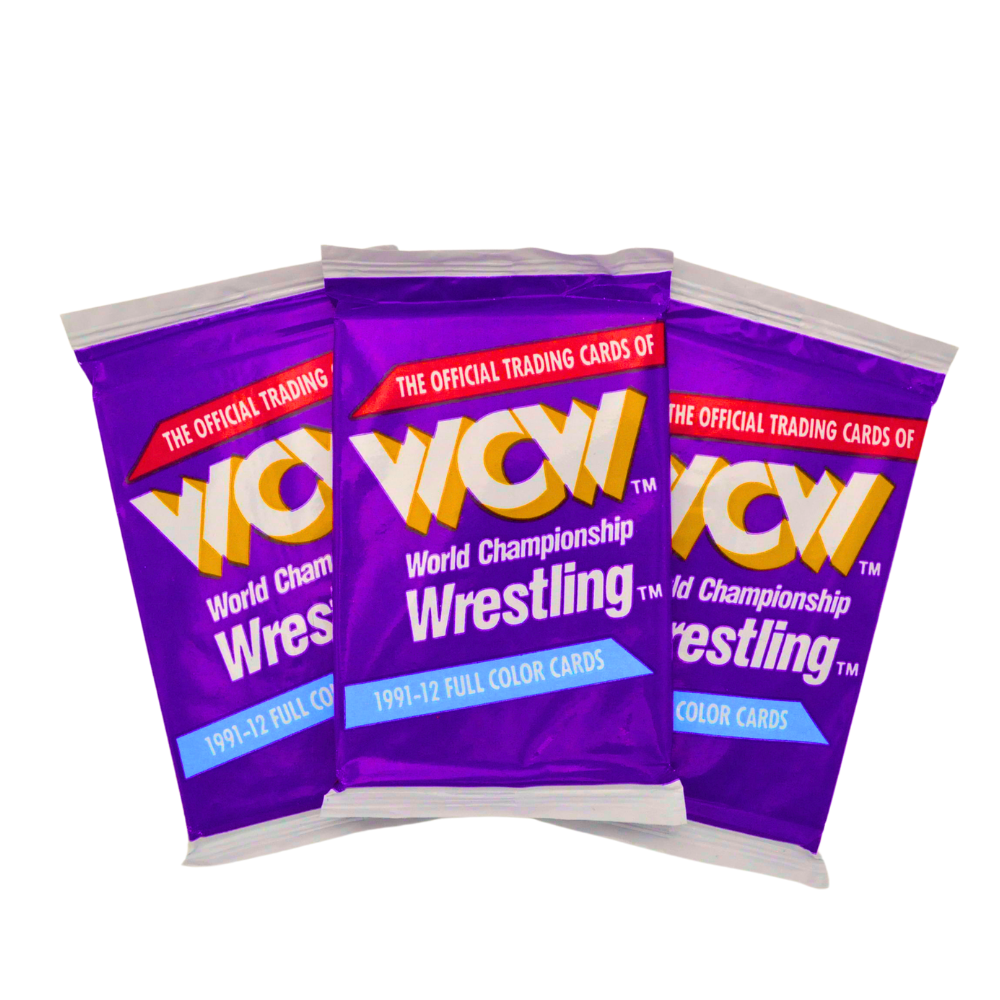 Vintage 1991 Impel WCW Wrestling Trading Cards - Unopened 3-Pack Bundle for Collectors & Fans | Perfect for Nostalgic Gift, Sports Memorabilia Display & Card Game Tournaments