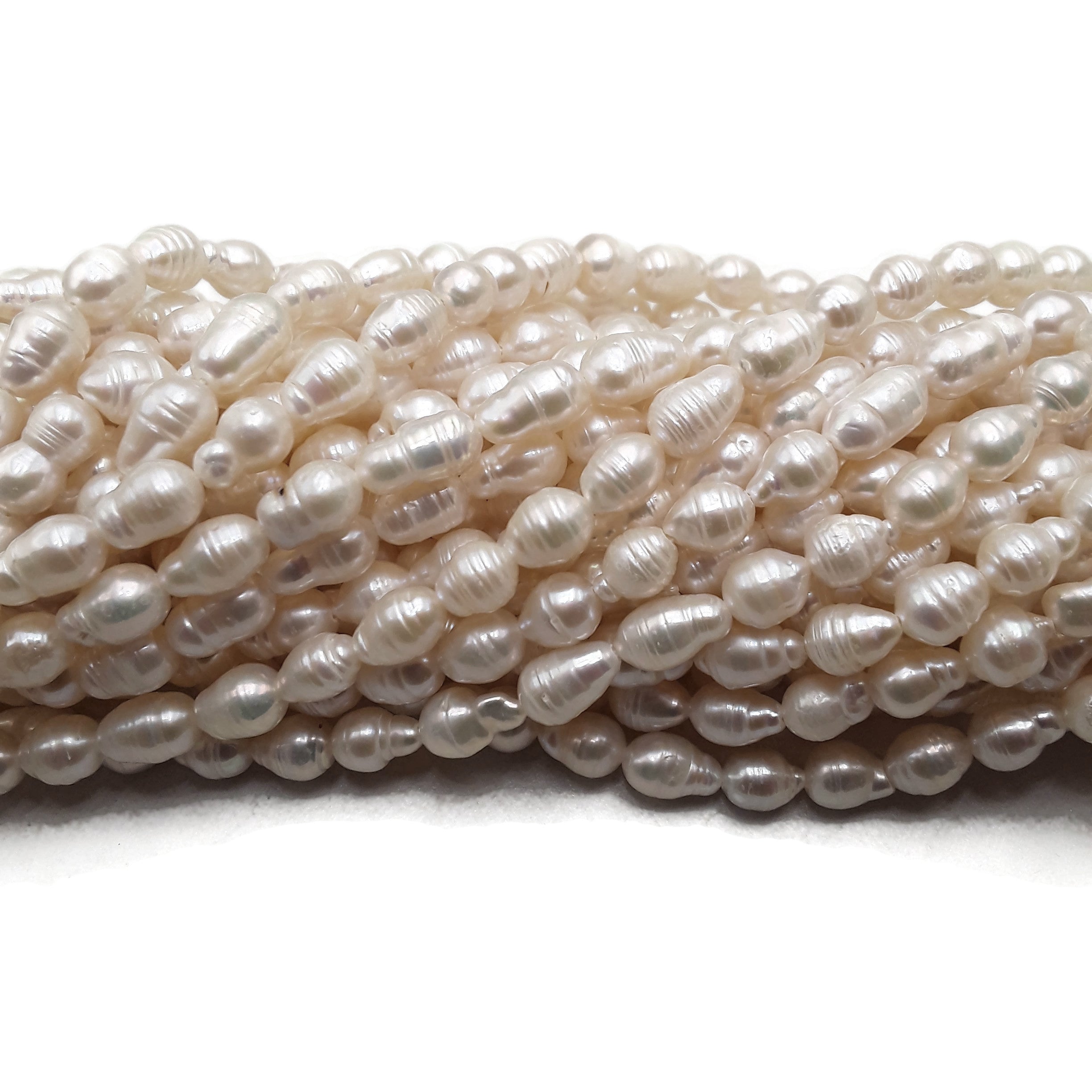 Freshwater Akoya Pearl Baroque Beads Necklace - 5x6mm & 5x8mm Size - 15 Inch Strand - Elegant Jewelry for Women, Bridal, Wedding & Special Occasions