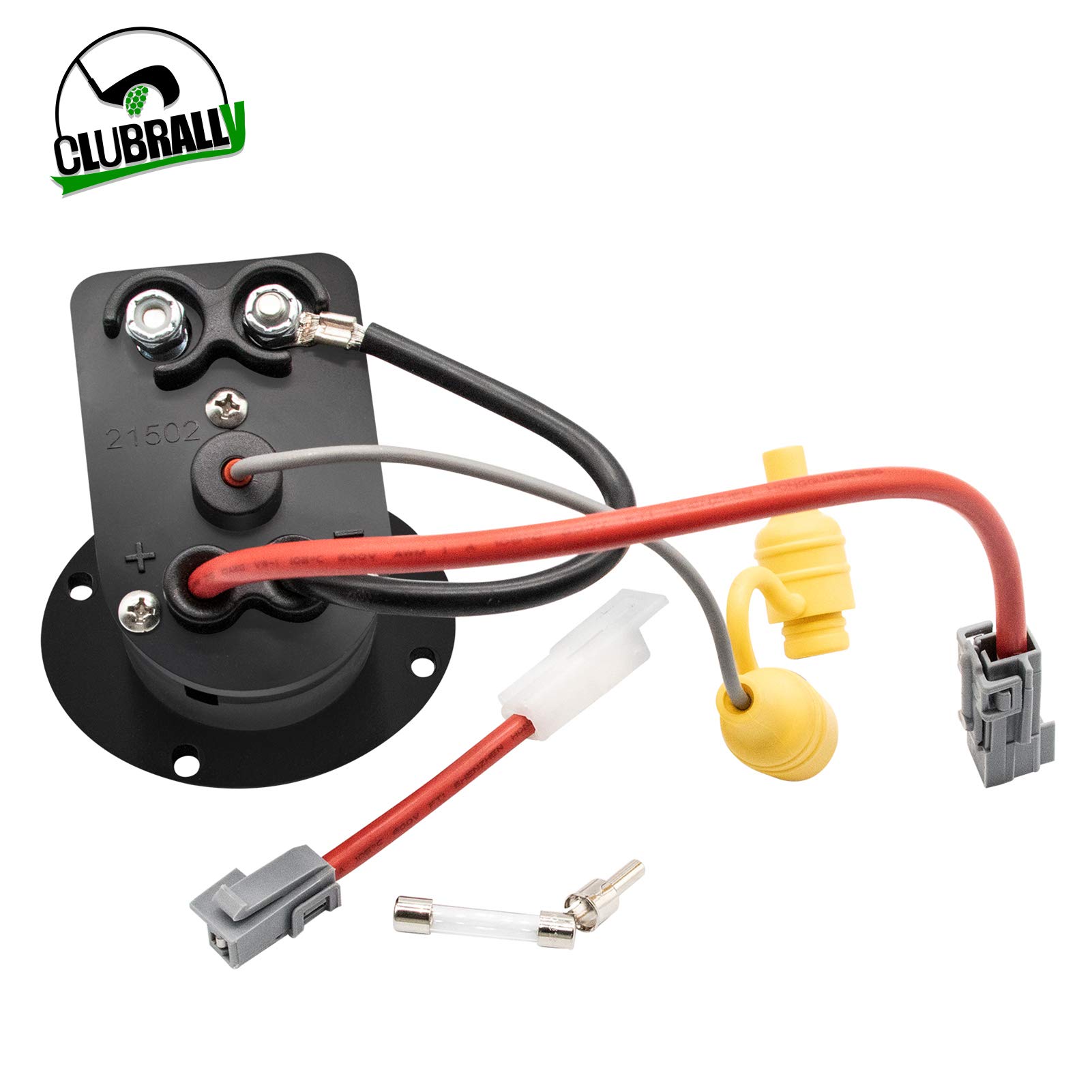 Club Car Charger Receptacle and Fuse Assembly Kit 102848701/102848702 - Compatible with Golf Carts & Utility Vehicles - Perfect for Home, Course & Fleet Maintenance
