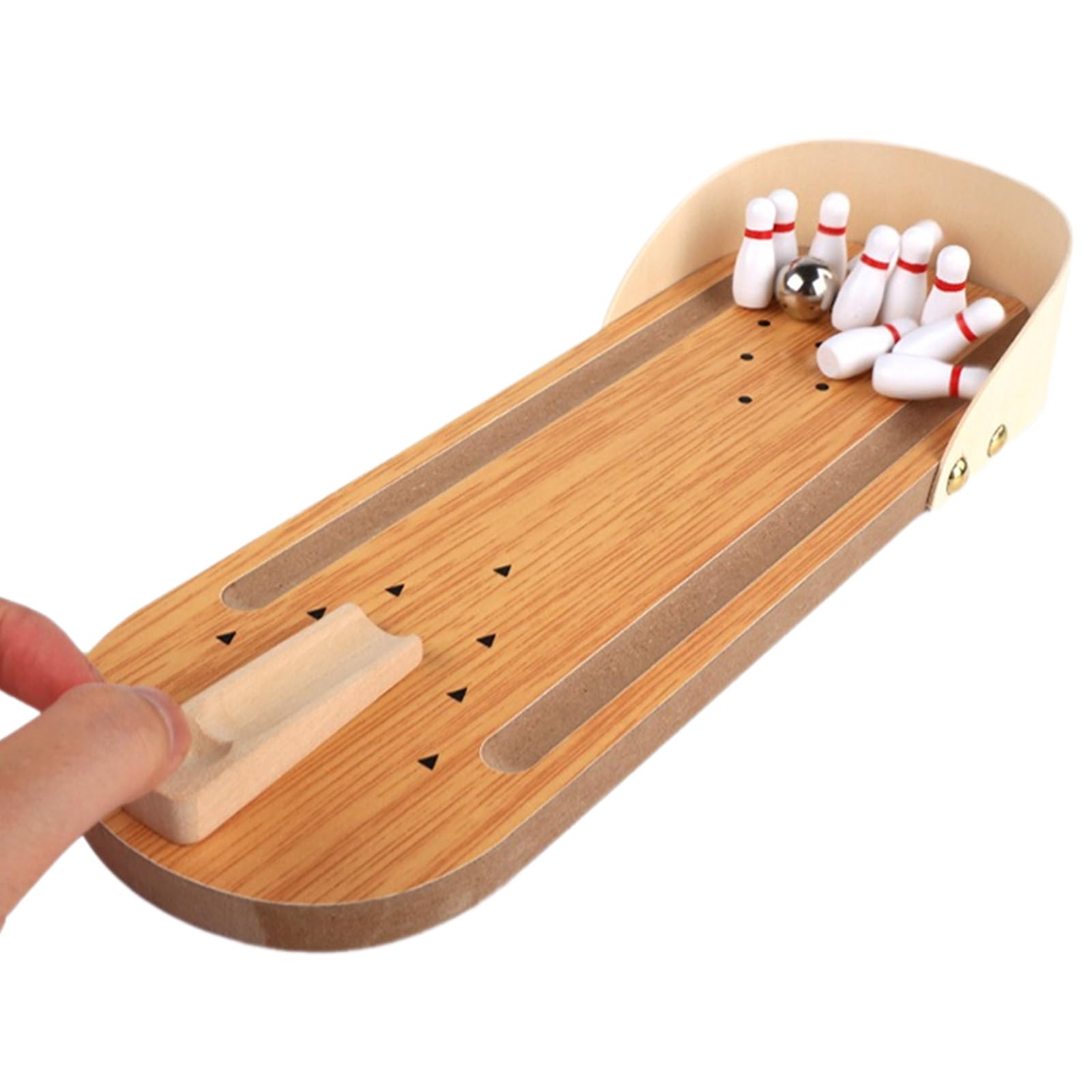 Wooden Tabletop Bowling Set for Adults & Kids - Fun Home Game