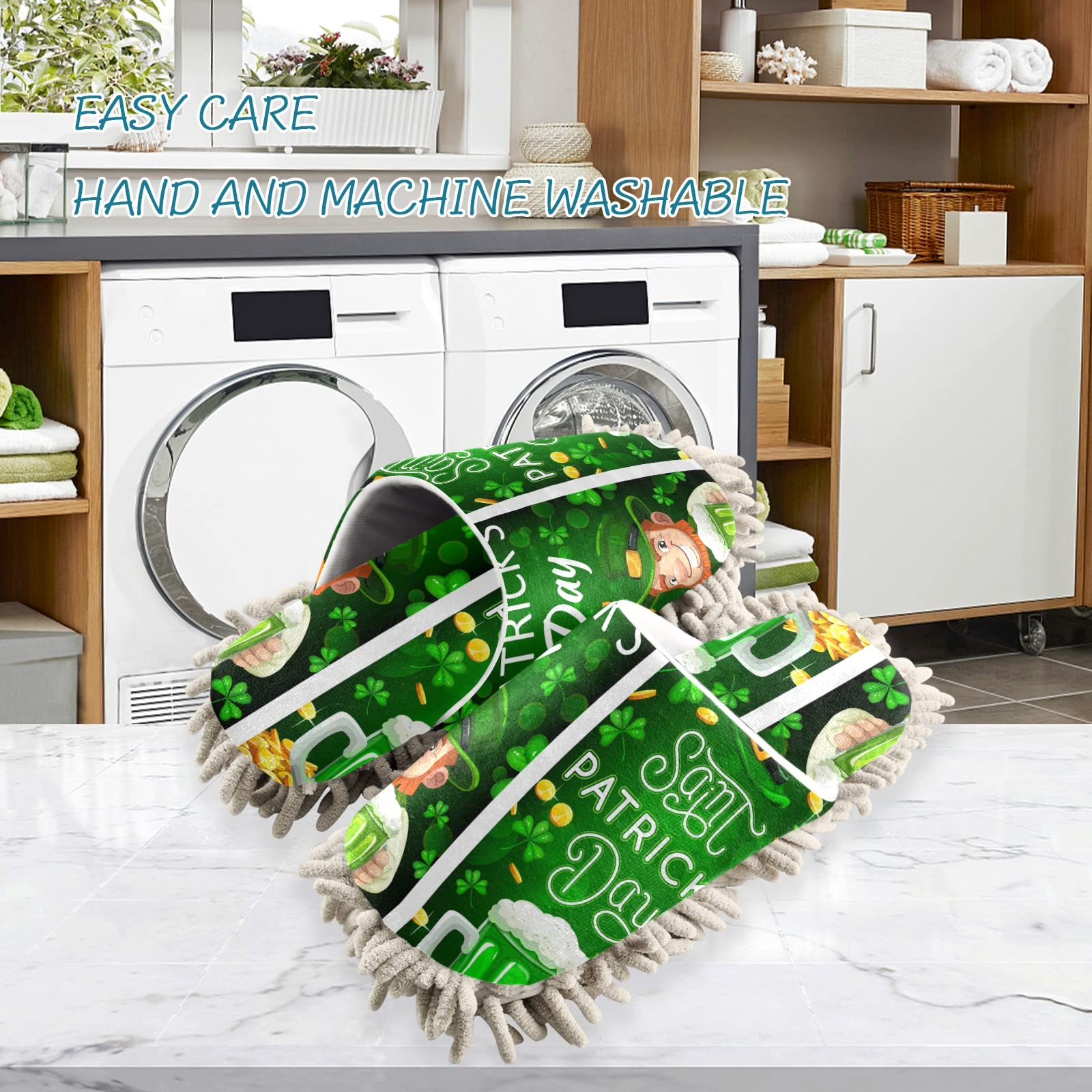 **Unisex Cleaning Mop Slippers - Soft House Shoes for Dusting & Spa Relaxation - Size M-L - Perfect for Home Cleaning & Comfort**