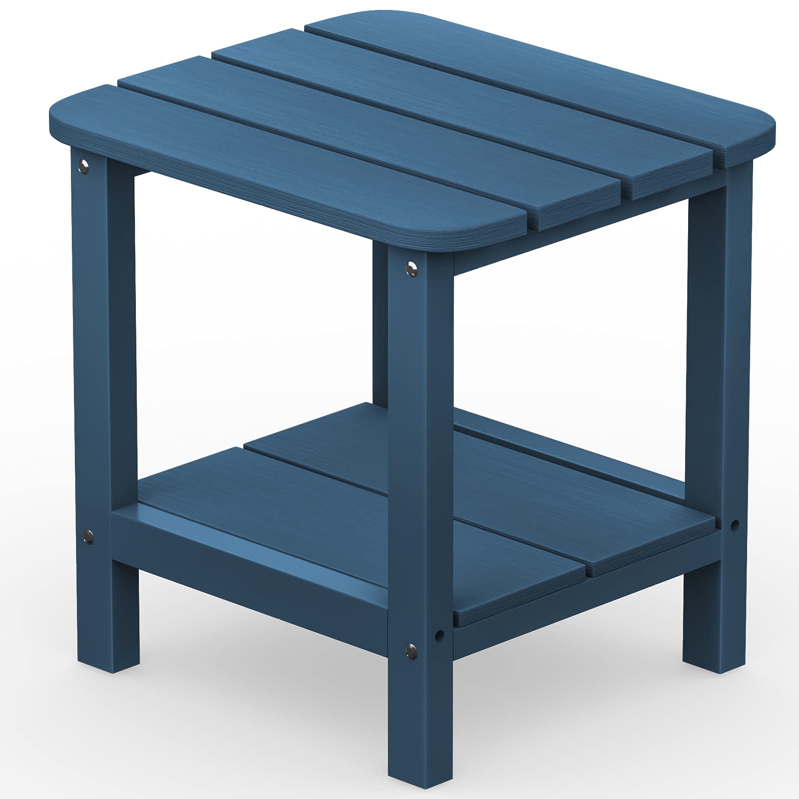 SERWALL Adirondack Table Outdoor Side Table - Weather-Resistant Blue Patio Furniture for Garden, Deck, Poolside & Backyard Relaxation