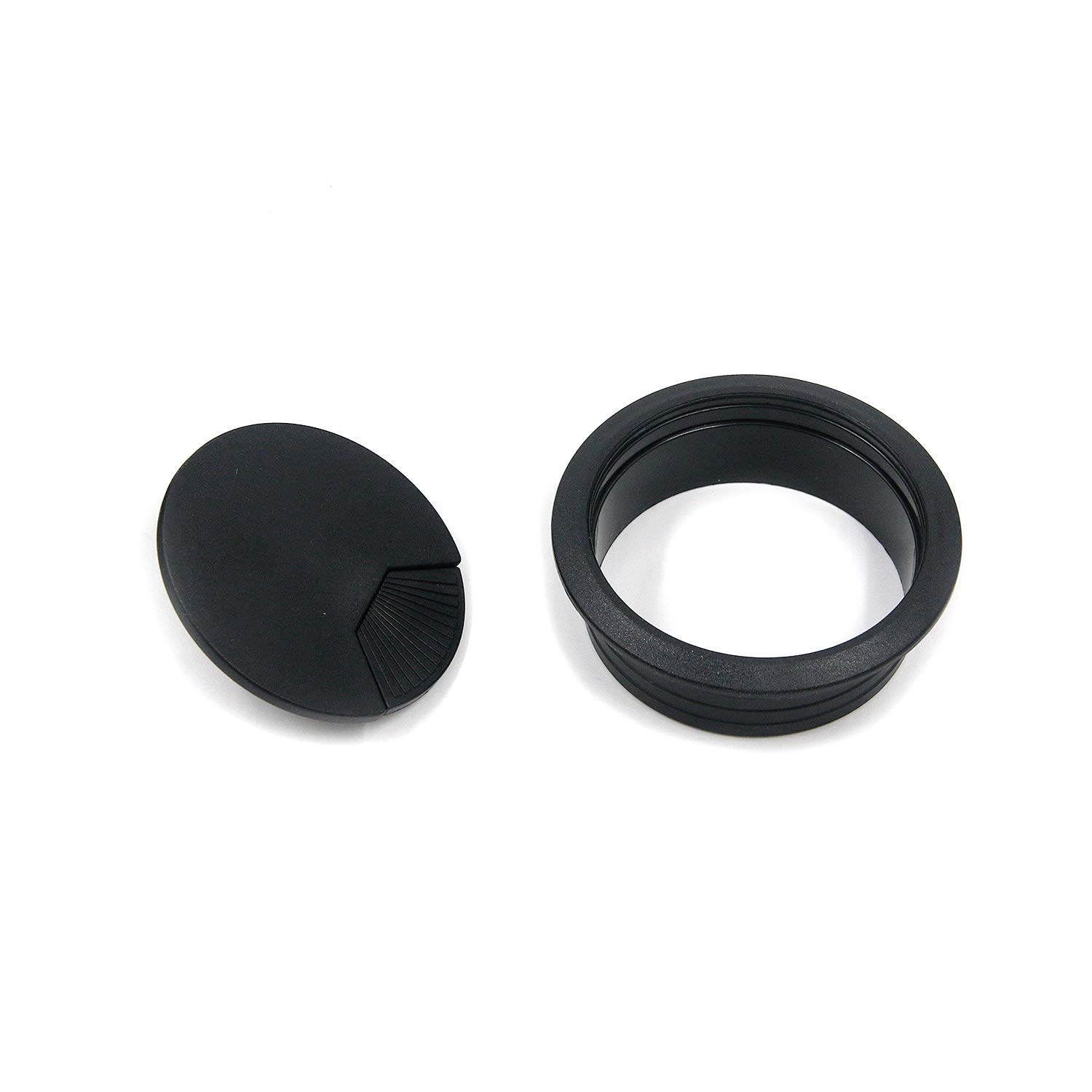 2-3/4 Inch Black Plastic Desk Grommet - Cable Hole Cover for Wires & Cords (Pack of 20) - Perfect for Office Desks, Workstations & Home Office Organization