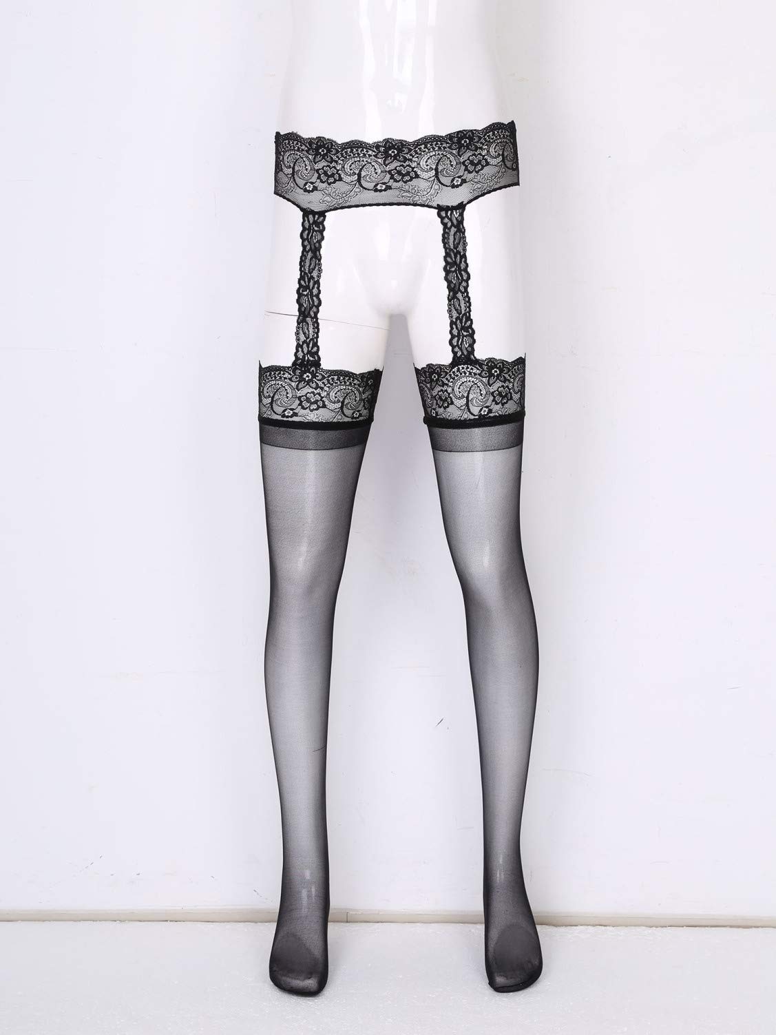Sexy Fishnet Elastic High Waist Stockings for Women - Sheer Lingerie Garter Belt Suspender Pantyhose - Perfect for Valentine's Day, Bridal, Boudoir & Cosplay Outfits