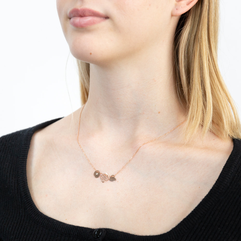9ct Rose Gold Diamond Pendant Necklace for Women - Elegant Jewelry Gift for Anniversary, Valentine's Day & Special Occasions