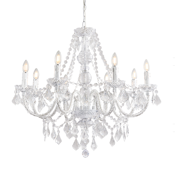 Bethany 8-Light Pendant Chandelier - Modern Crystal Ceiling Light Fixture for Dining Room, Kitchen Island & Entryway