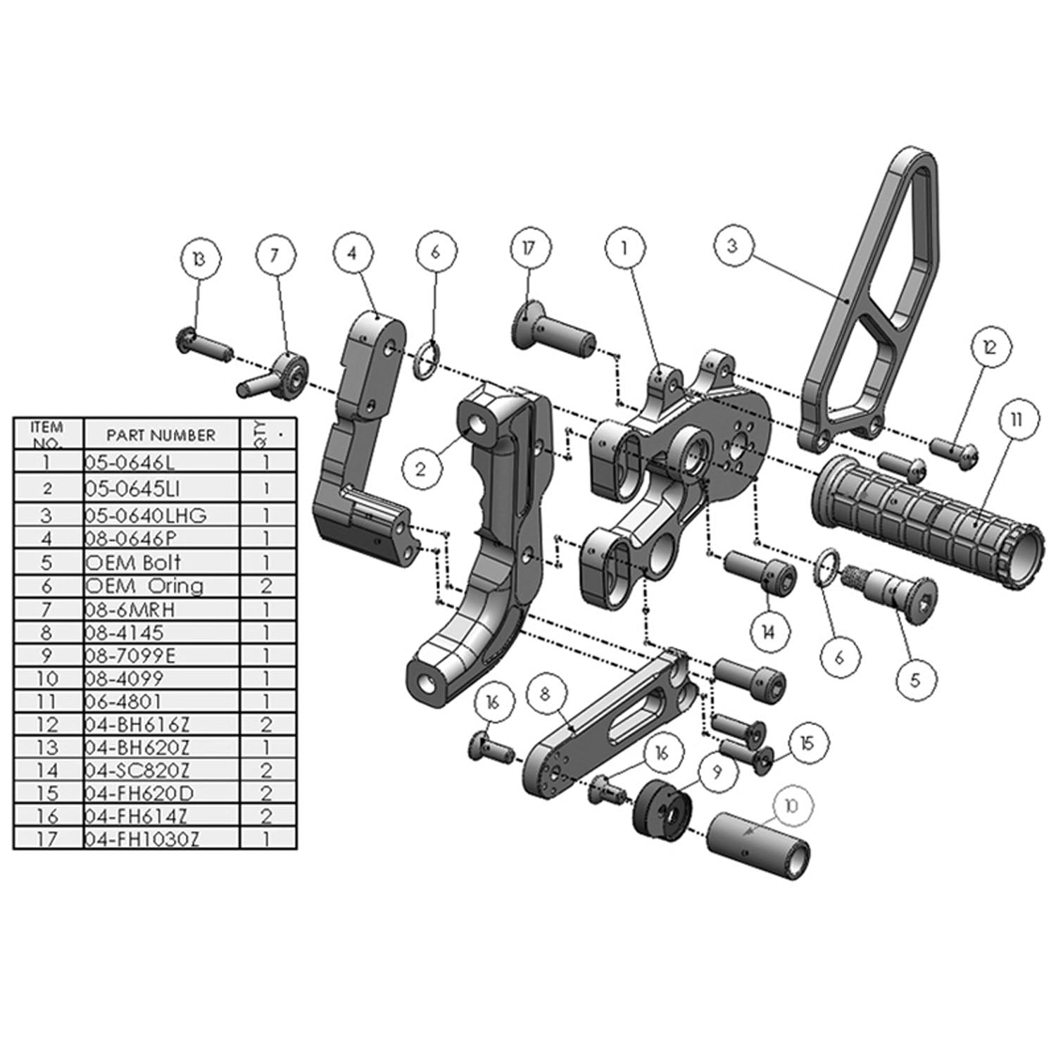 Ducati Panigale V2 899 959 1199 1299 GP Shift Complete Rearset Kit - High Performance Motorcycle Footpegs & Gear Shifter - Perfect for Racing, Track Days & Sport Bike Upgrades
