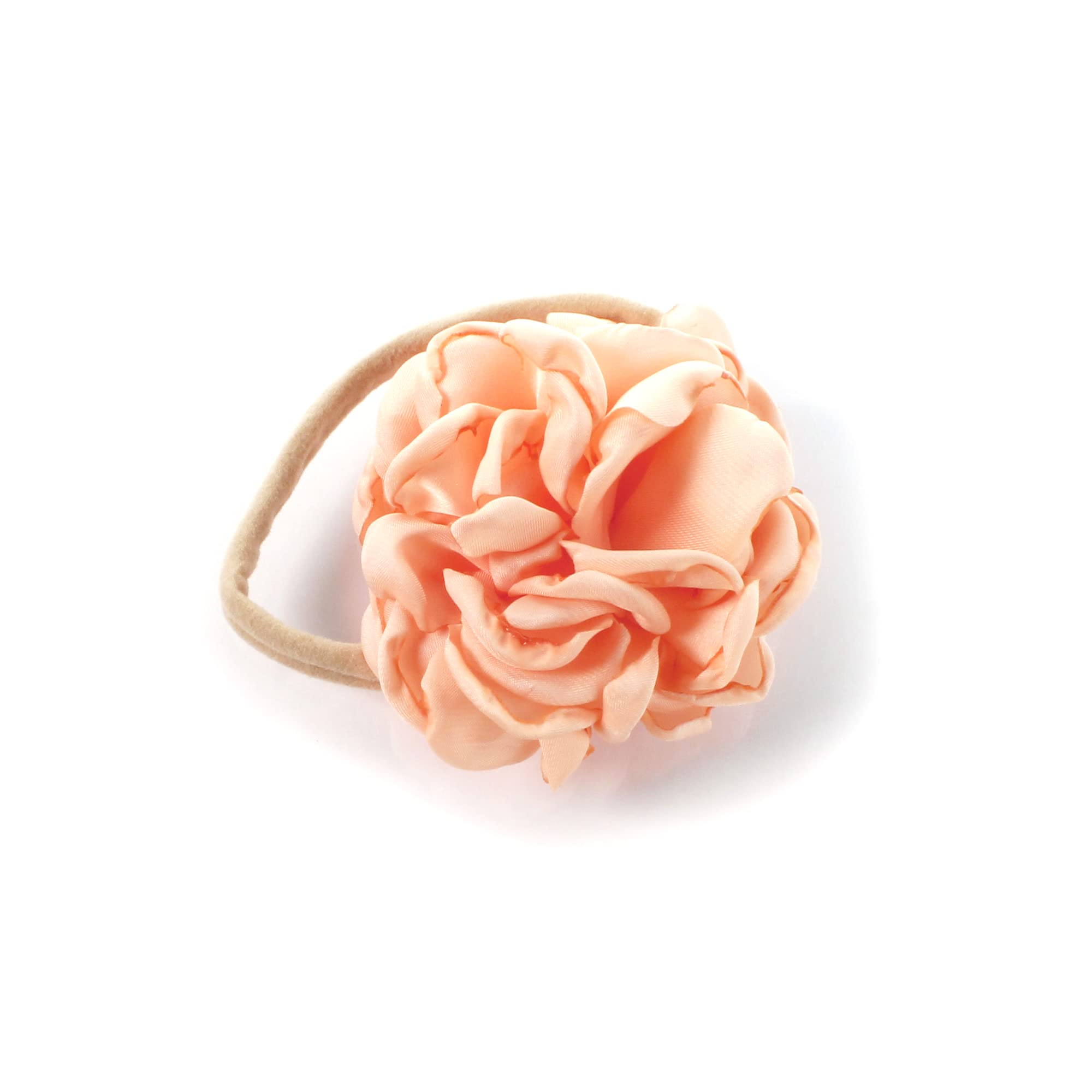 Lello Baby Girl Ruffle Rose Headbands Set - 2 Pack Large Size - Barely Peach & Cinnamon Rose - Soft Nylon Elastic Hair Accessories for Toddlers & Kids - Perfect for Birthday Parties, Photo Shoots & Everyday Wear