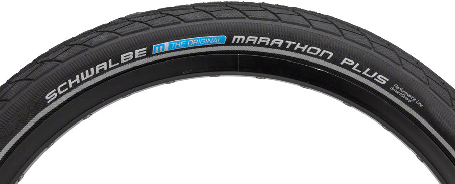 2 Pack Schwalbe Marathon Plus Tire 20 x 1.75 Clincher Wire Performance Line 11100758 - Durable Bike Tires for Commuting, Touring & Urban Riding
