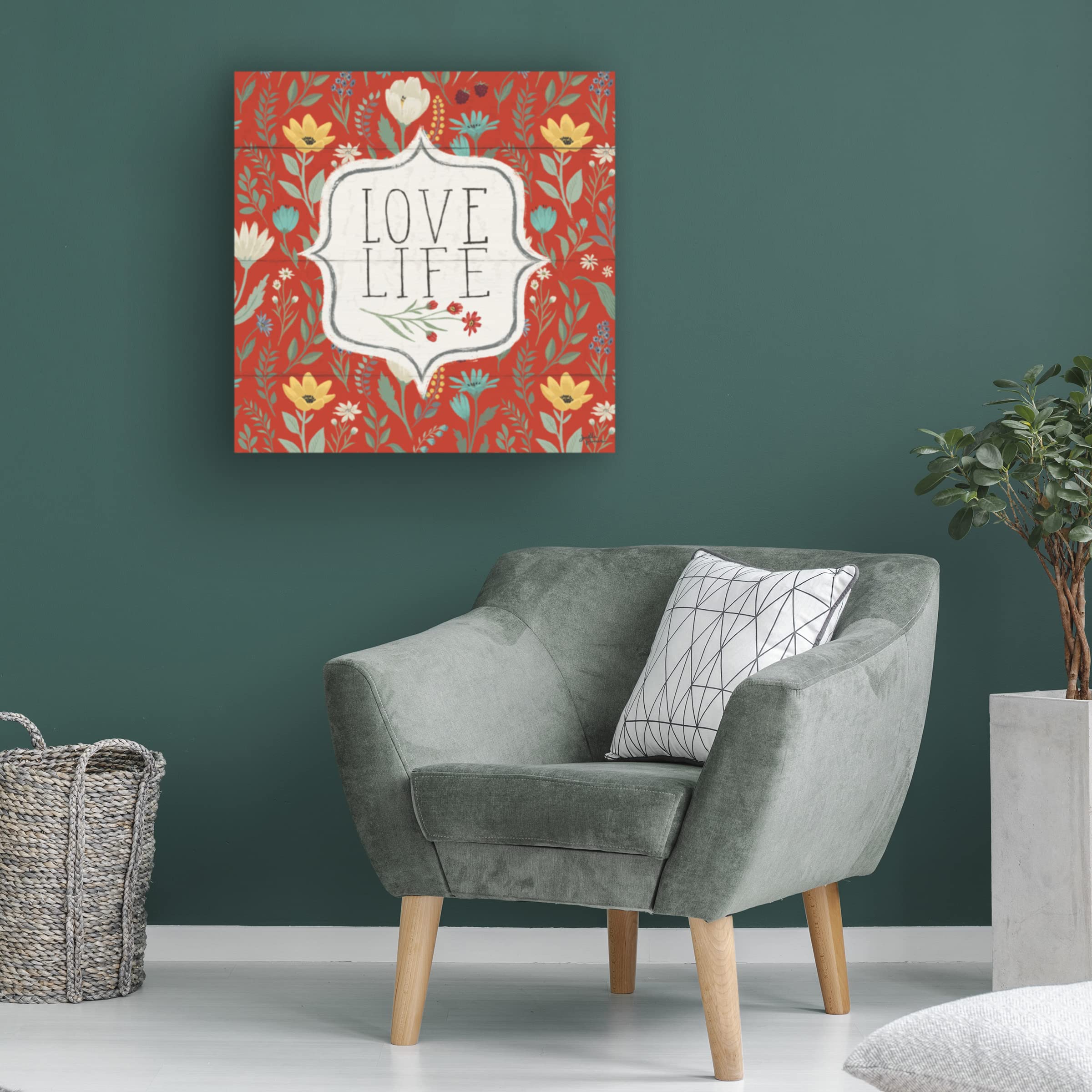 Blooming Thoughts V Canvas Wall Art by Janelle Penner - Modern Floral Painting for Living Room, Bedroom & Office Decor - Handmade Trademark Fine Art Print