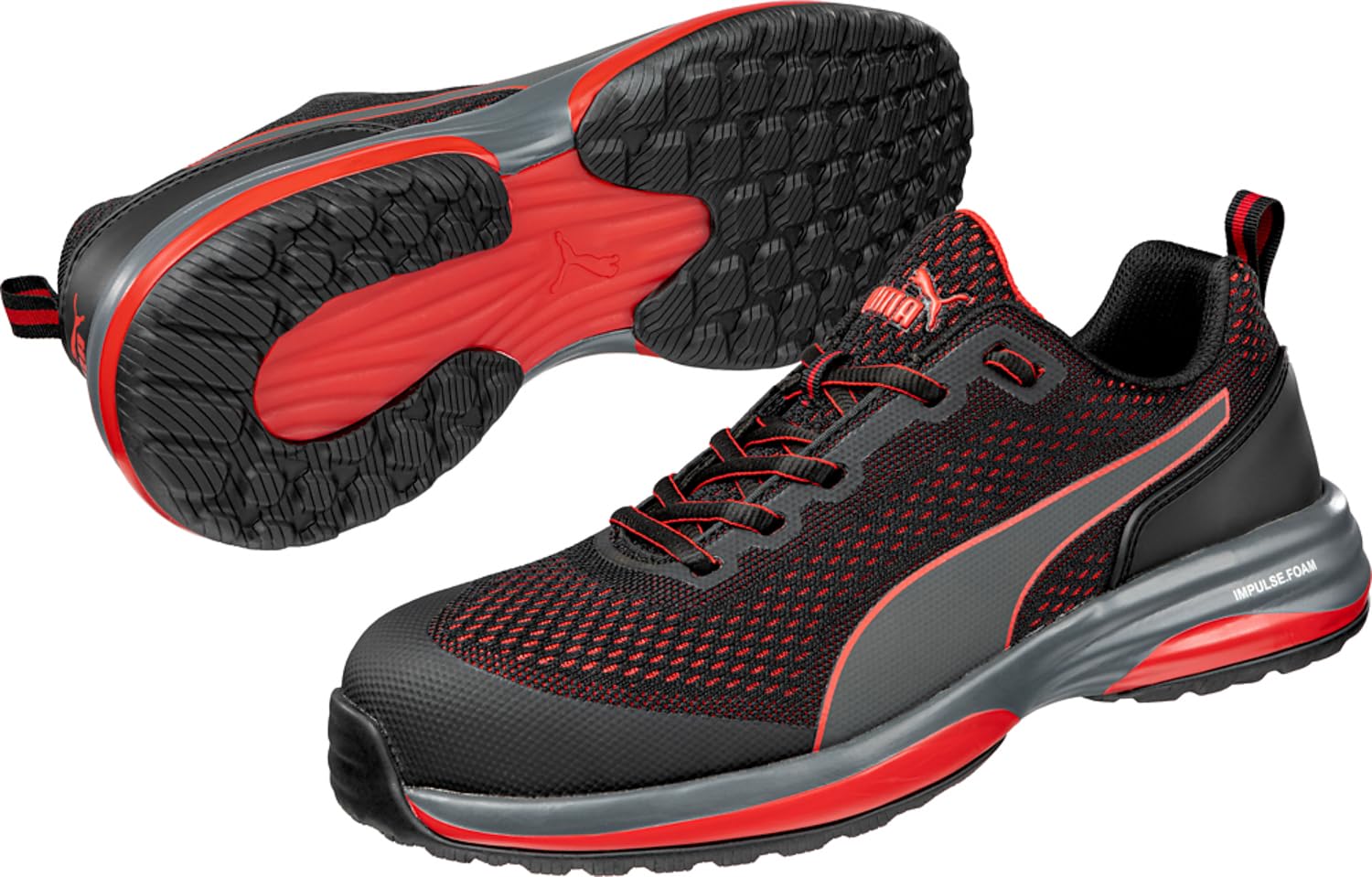 PUMA Men's Speed Black-Red Sneakers - Lightweight Running Shoes for Men, Size 12 | Perfect for Jogging, Gym Workouts & Casual Wear