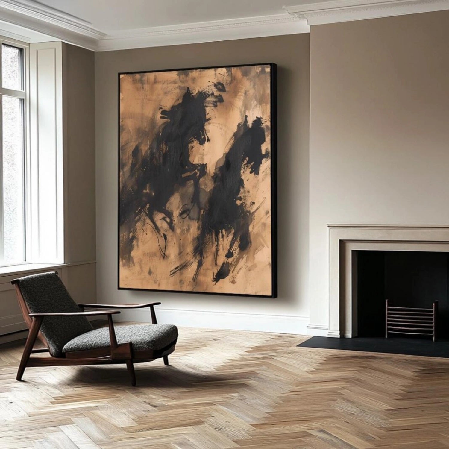 Abstract Painting #AB 459 - Modern Wall Art for Living Room, Bedroom & Office Decor | Unique Handmade Canvas Artwork