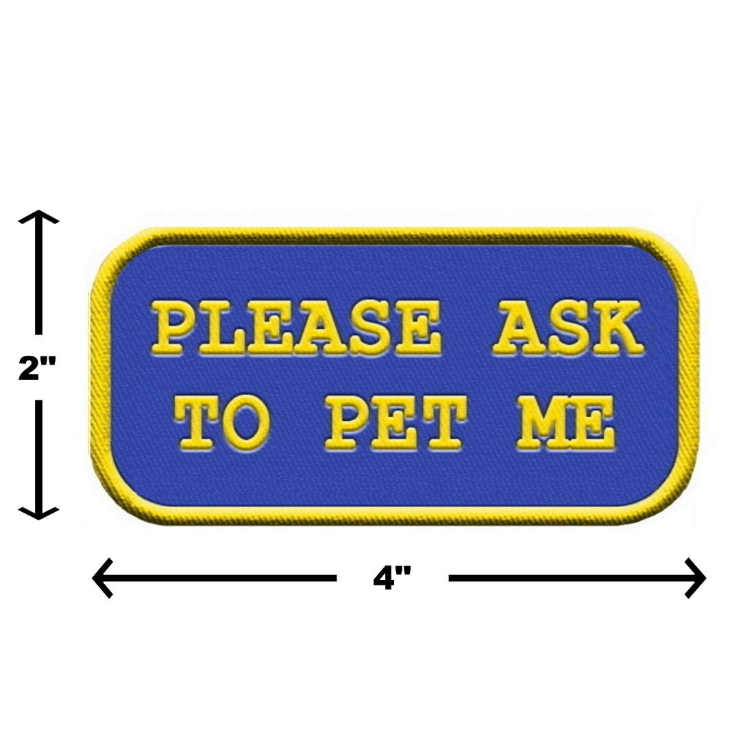 Service Dog Patch - 'Please Ask to Pet Me' Embroidered Sew-On Badge for Vests & Harnesses | Perfect for Therapy, Training & Public Outings