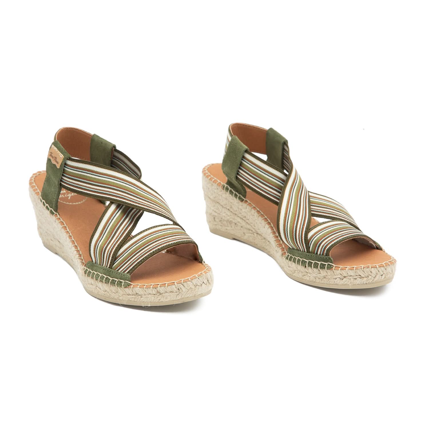 Women's Elastic Fabric Wedge Espadrille Shoes - Comfortable Summer Sandals for Casual Outings, Beach Vacations & Date Nights