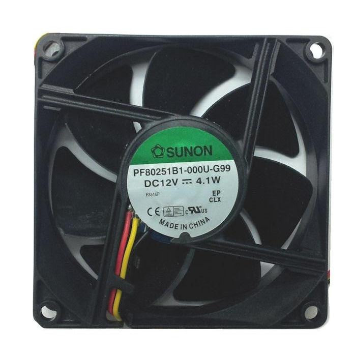 Sunon 80x80x25mm High Speed 12V DC Cooling Fan with 3-Pin Connector - PF80251 000U G99 - Perfect for PC Cooling, Electronics Ventilation & DIY Projects