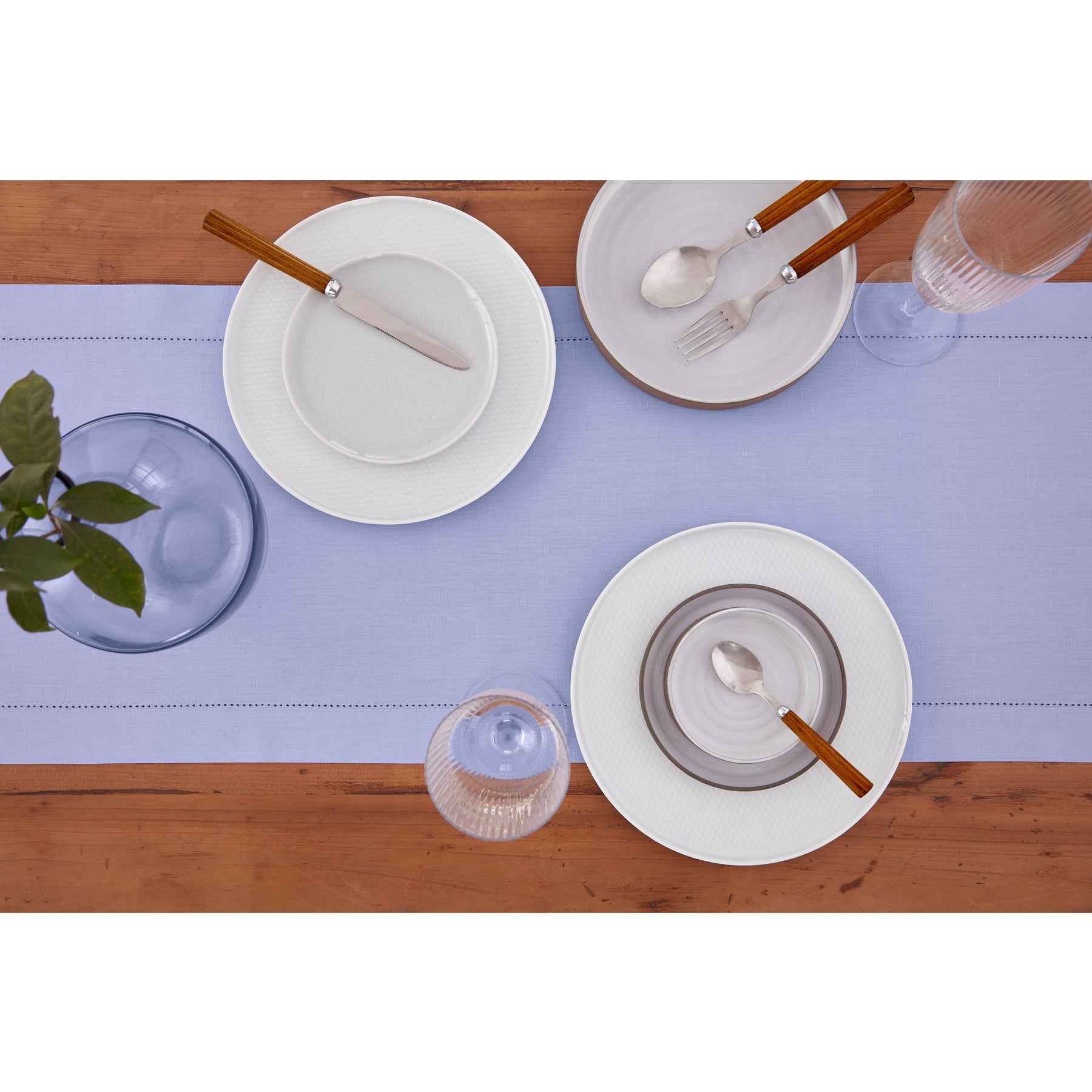 Premium Cotton Linen Hemstitch Table Runner - Elegant Dining Table Decor for Weddings, Parties & Home Decor - 12x72 Inches (White)