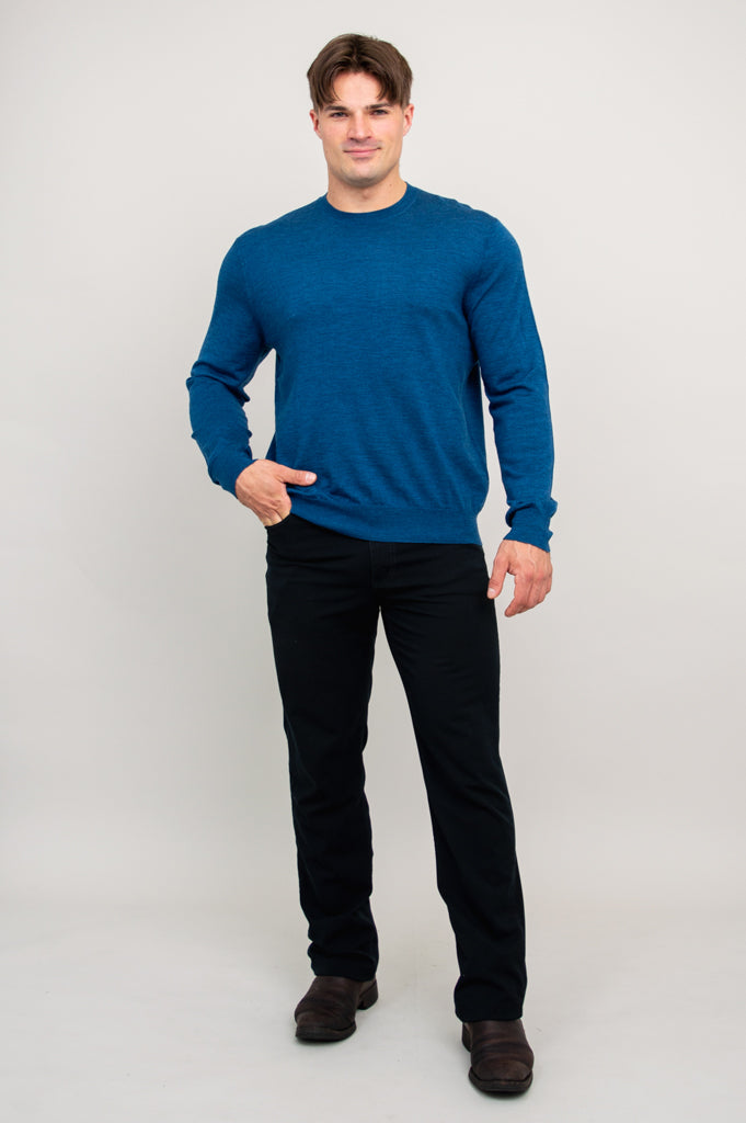 Premium Fraser Sweater for Men & Women - 100% Merino Wool, Soft & Warm Blue Pullover - Perfect for Winter Travel, Outdoor Adventures & Cozy Nights