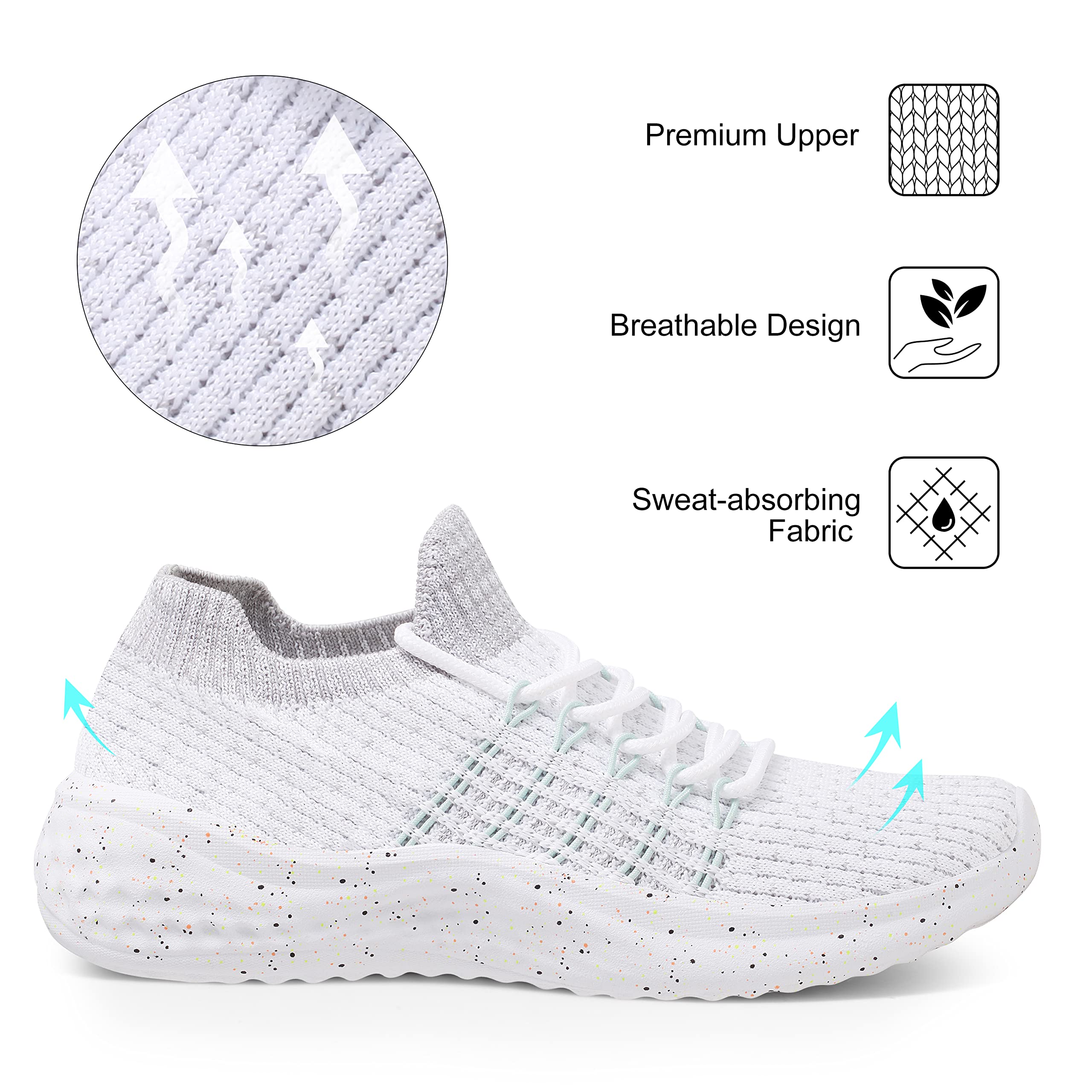 Women's Lightweight Slip-On Walking Shoes - Breathable Athletic Sneakers for Tennis, Running & Casual Wear - Perfect for Gym, Workout & Everyday Comfort