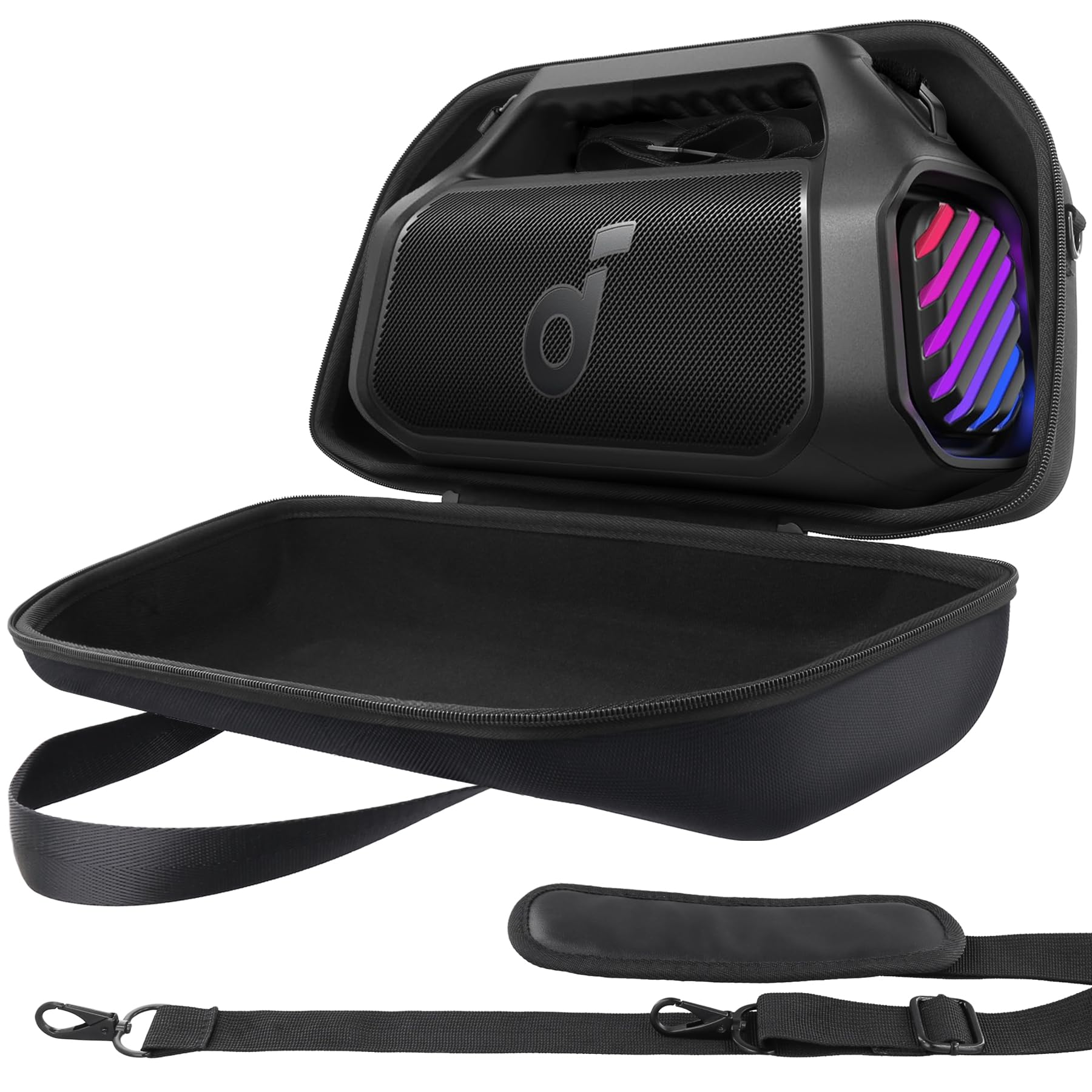 Soundcore Boom 2 Plus Outdoor Speaker Hard Protective Case with Shoulder Strap - Durable Travel Cover for Anker Soundcore Speaker, Waterproof EVA Storage Bag for Camping, Beach, Hiking & Outdoor Adventures