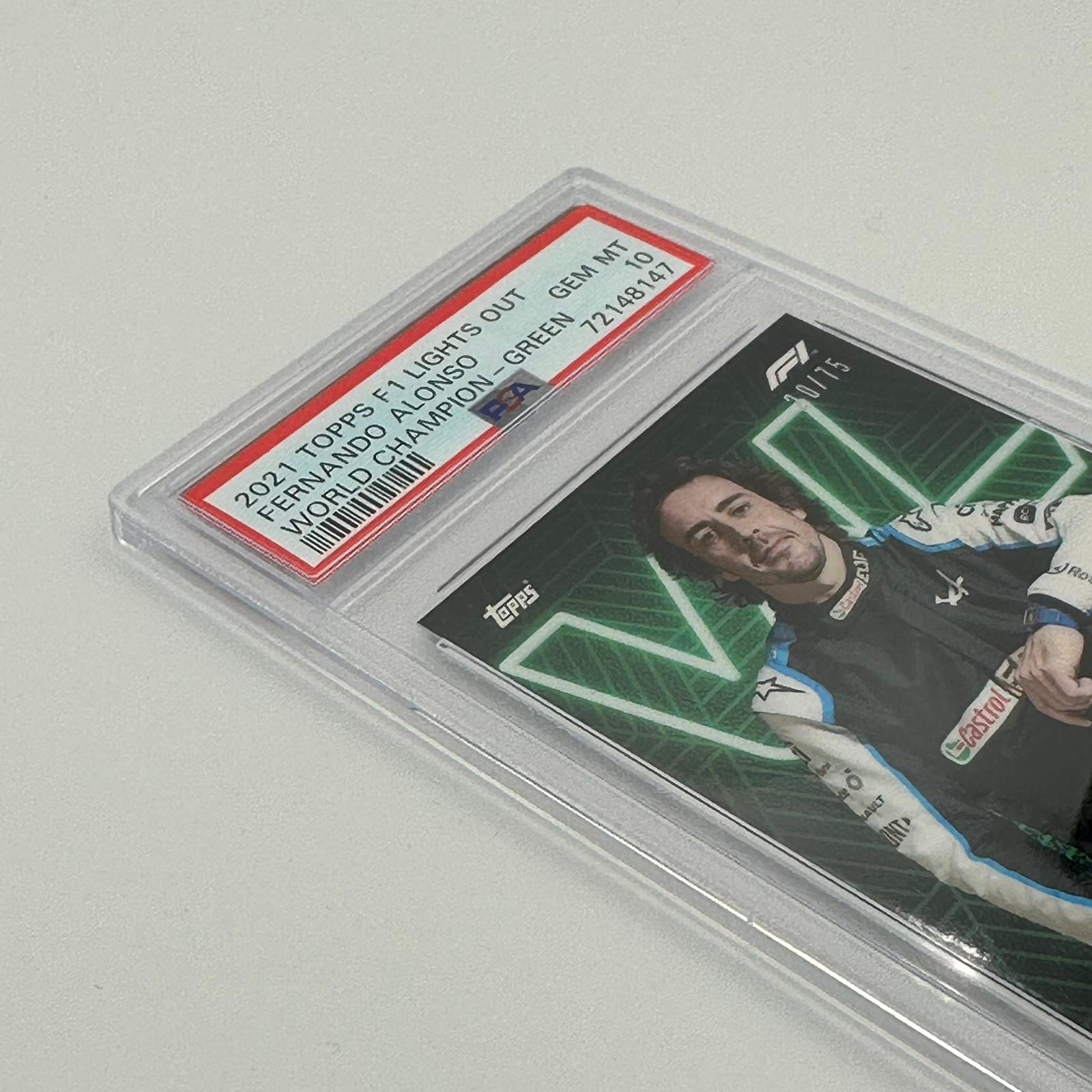 PSA 10 20/75 Fernando Alonso Drivers World Champion - Rare Collectible Trading Card for F1 Fans & Sports Memorabilia Enthusiasts - Perfect for Display, Investment, and Gifting