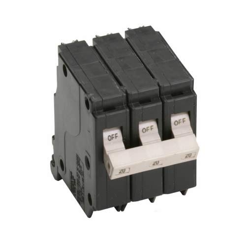 CH320 Standard 3-Pole Circuit Breaker 240VAC 20A 10kAIC Common Trip for Industrial & Commercial Electrical Panels - Perfect for HVAC, Motor Control & Power Distribution Systems