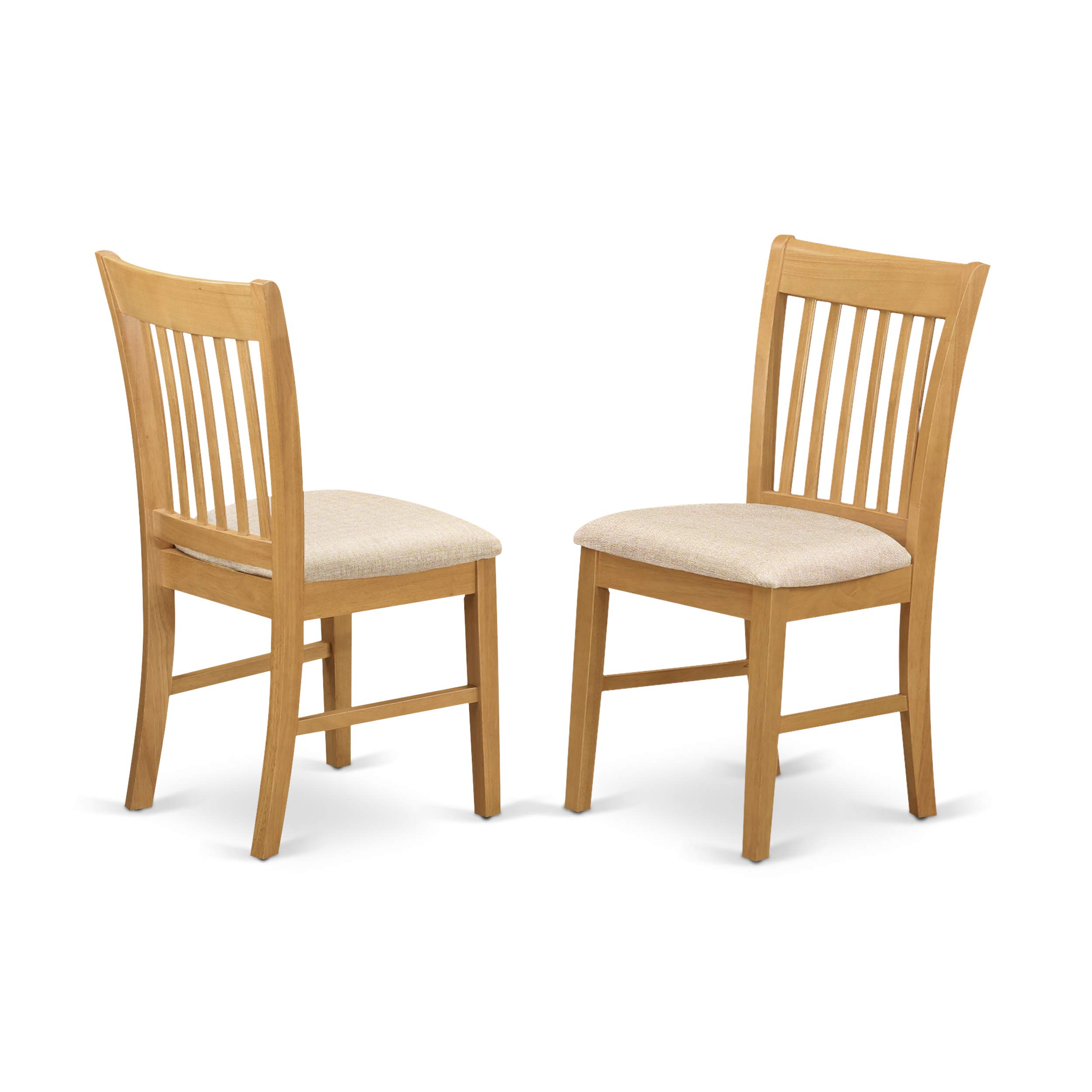 East West Furniture Norfolk 3-Piece Dining Set - 32x54 Inch Oak Wooden Table with Butterfly Leaf & 2 Linen Fabric Chairs - Perfect for Kitchen, Dining Room & Small Space Entertaining