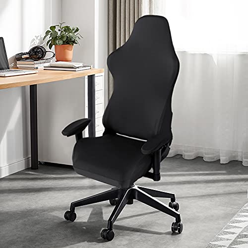 SARAFLORA Stretchable Washable Gaming Chair Cover - Universal Fit for Armchair, Swivel Chair, Office Chair & Computer Boss Chair - Black X-Large - Perfect for Home Office, Gaming Setup & Workspace Comfort