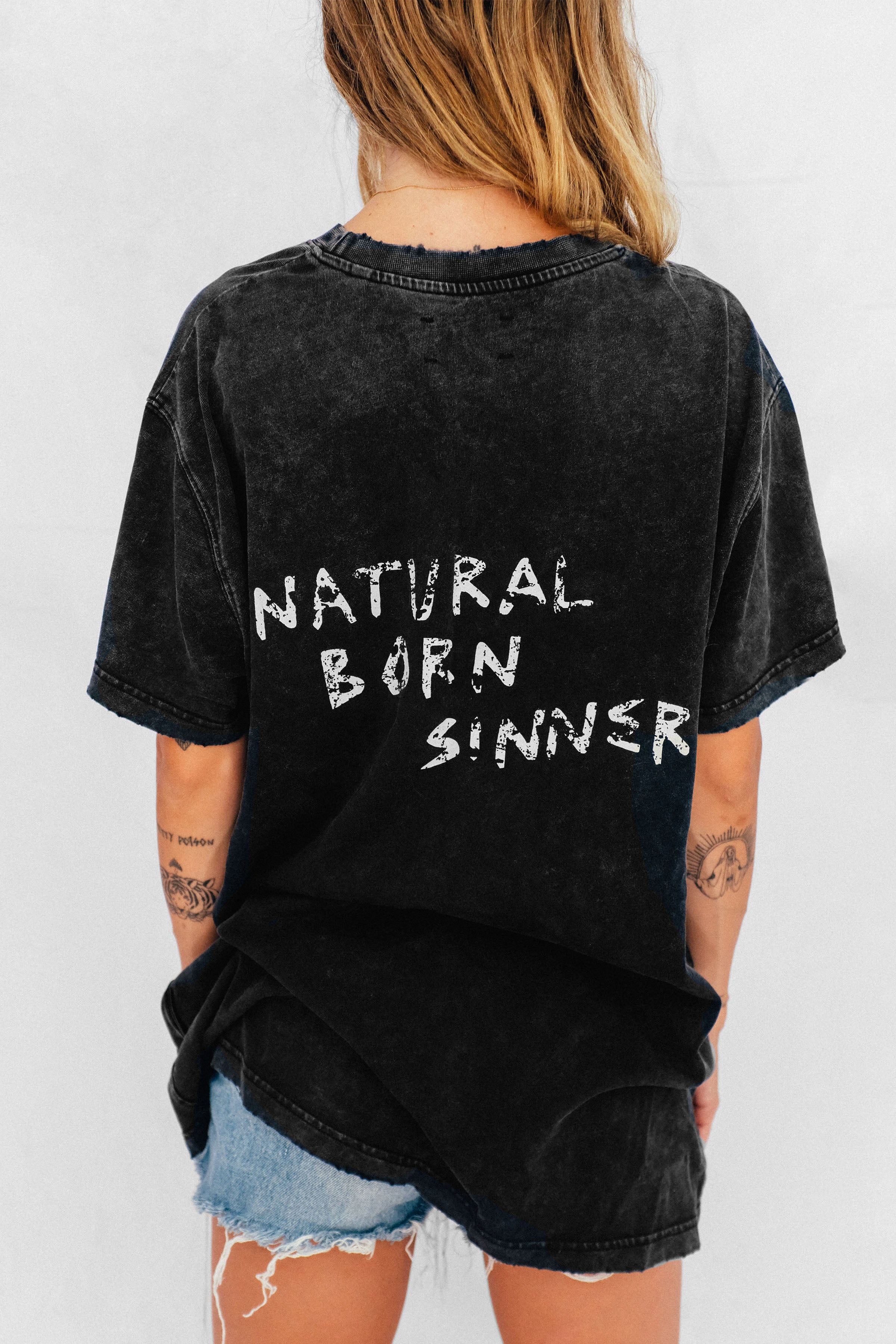 Natural Born Sinner Graphic Tee - Trendy Unisex Cotton T-Shirt for Men & Women | Perfect for Streetwear, Concerts, and Casual Outfits