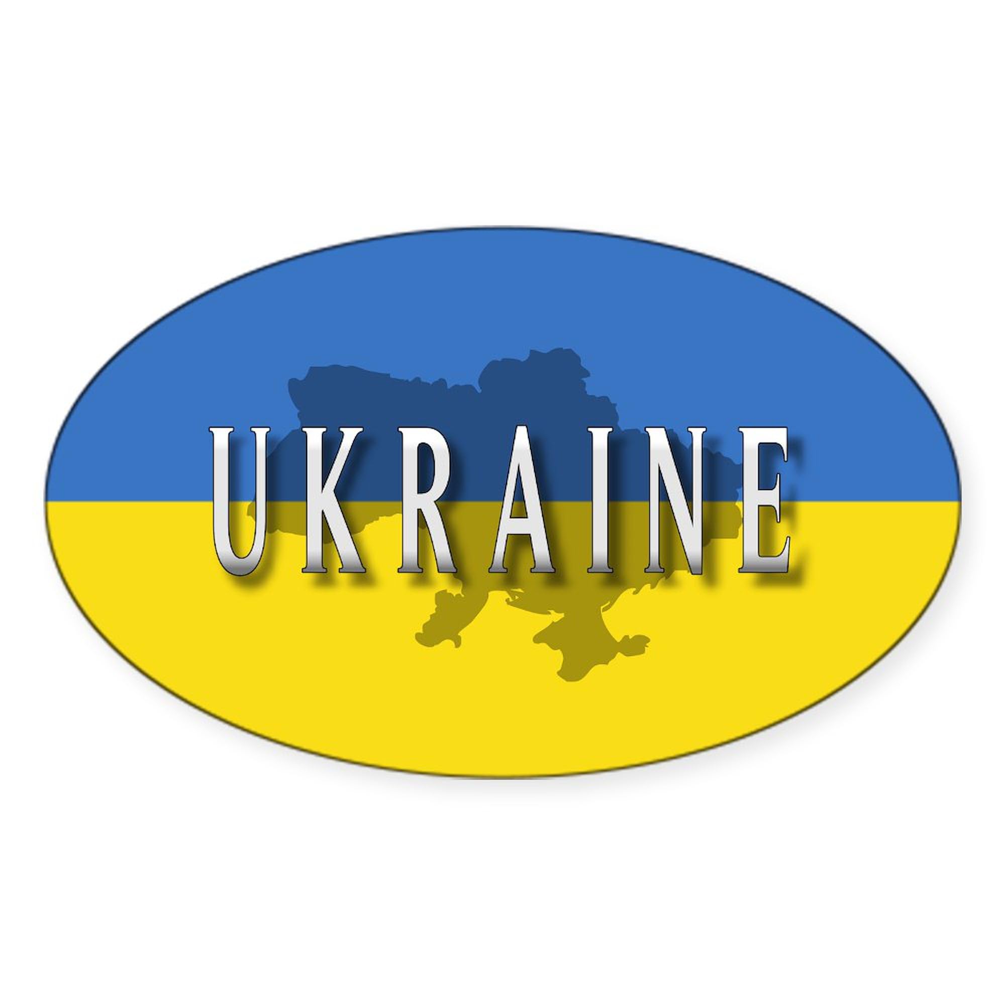Ukraine Flag Extra Oval Sticker - Patriotic Car Bumper Decal for Cars, Trucks & Laptops - Show Your Support for Ukraine