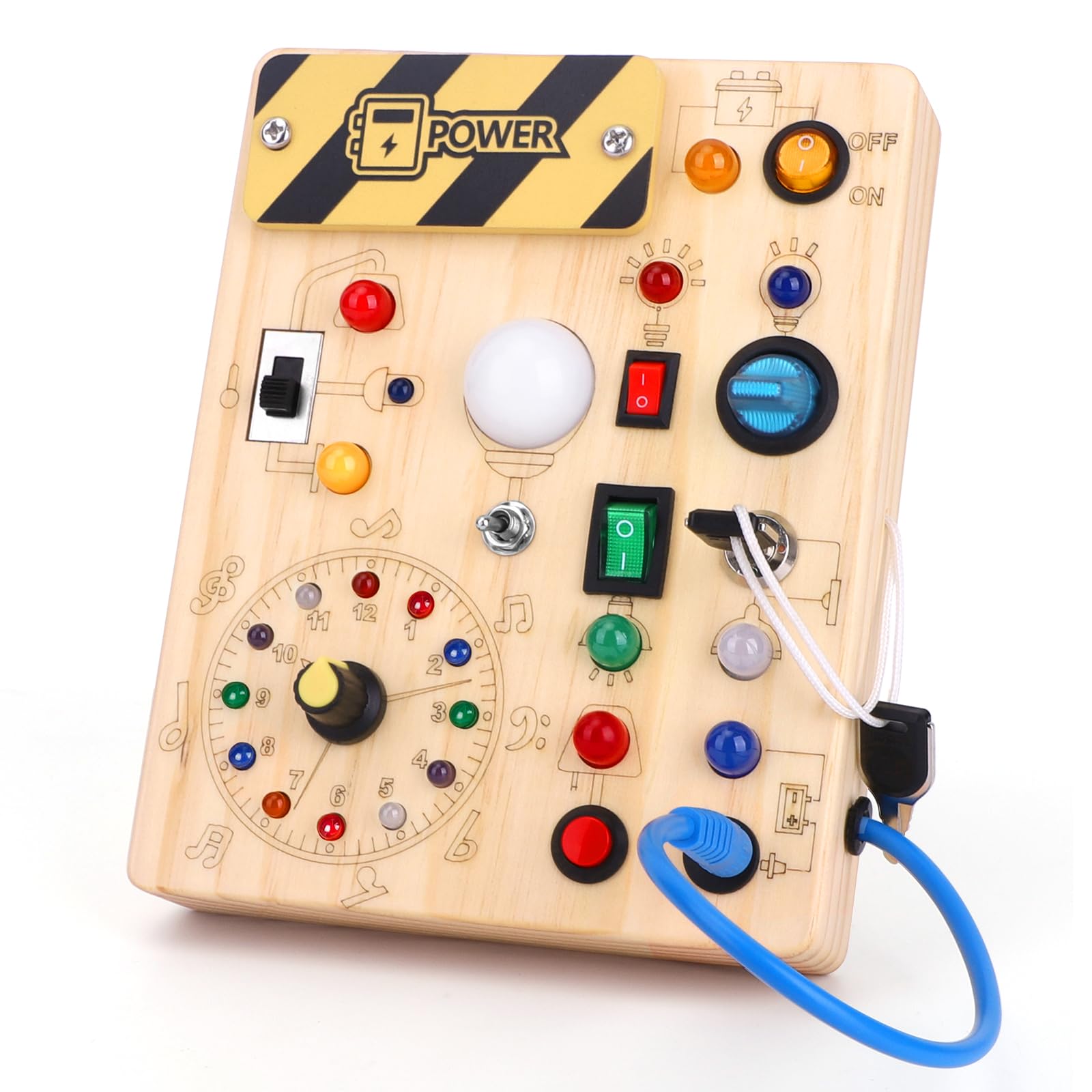 Montessori Busy Board for Toddlers 1-3 Years - Wooden Sensory Learning Toy with Preschool Activities - Perfect Christmas & Birthday Gift for Boys & Girls - Ideal for Home, Classroom & Travel Playtime
