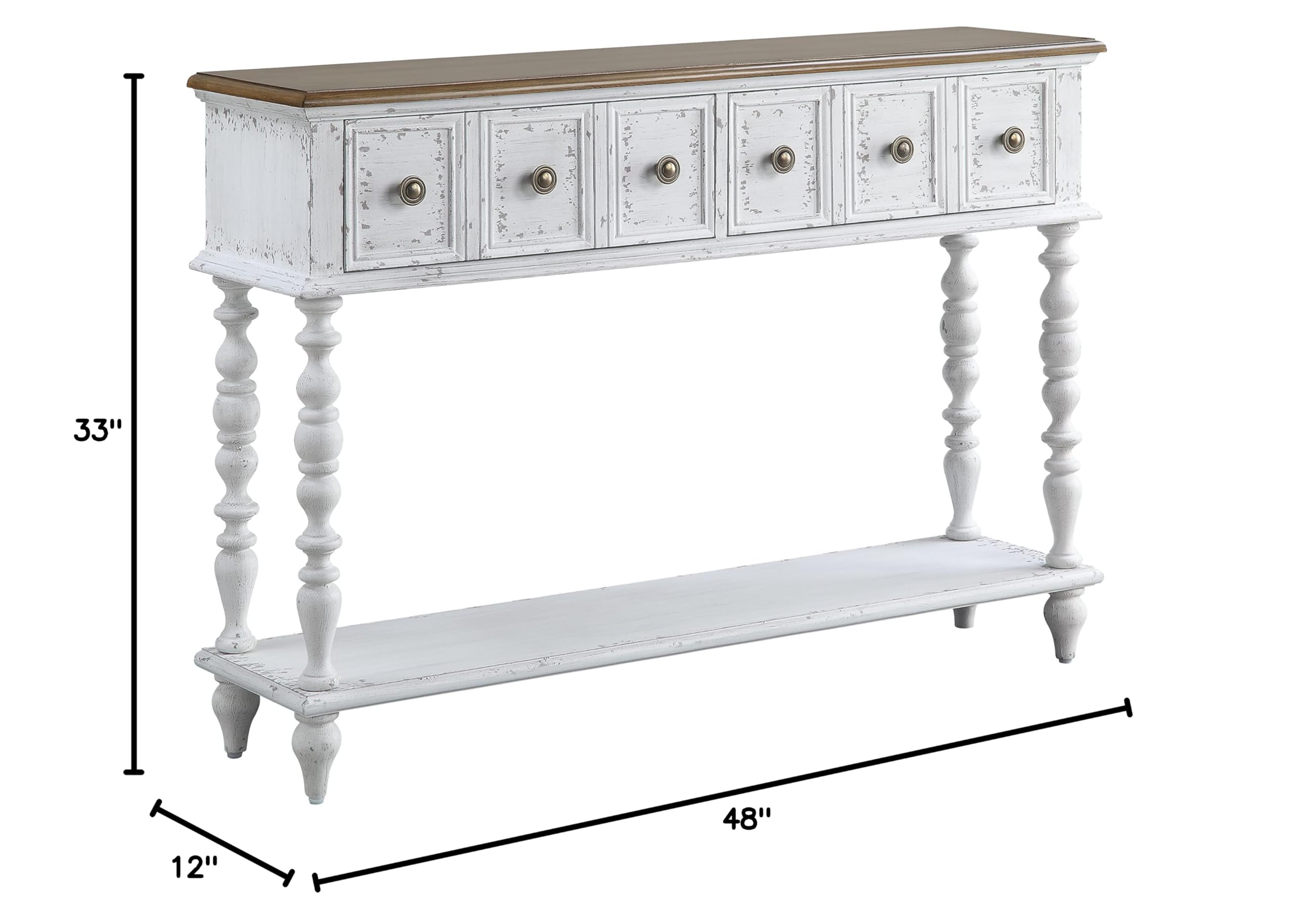 Antique 2-Drawer Console Table for Entryway - 48