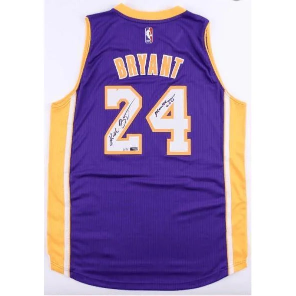 Kobe Bryant Signed Lakers Purple Jersey - Limited Edition #D/124 with COA - Perfect for NBA Memorabilia Collectors & Sports Fans Display