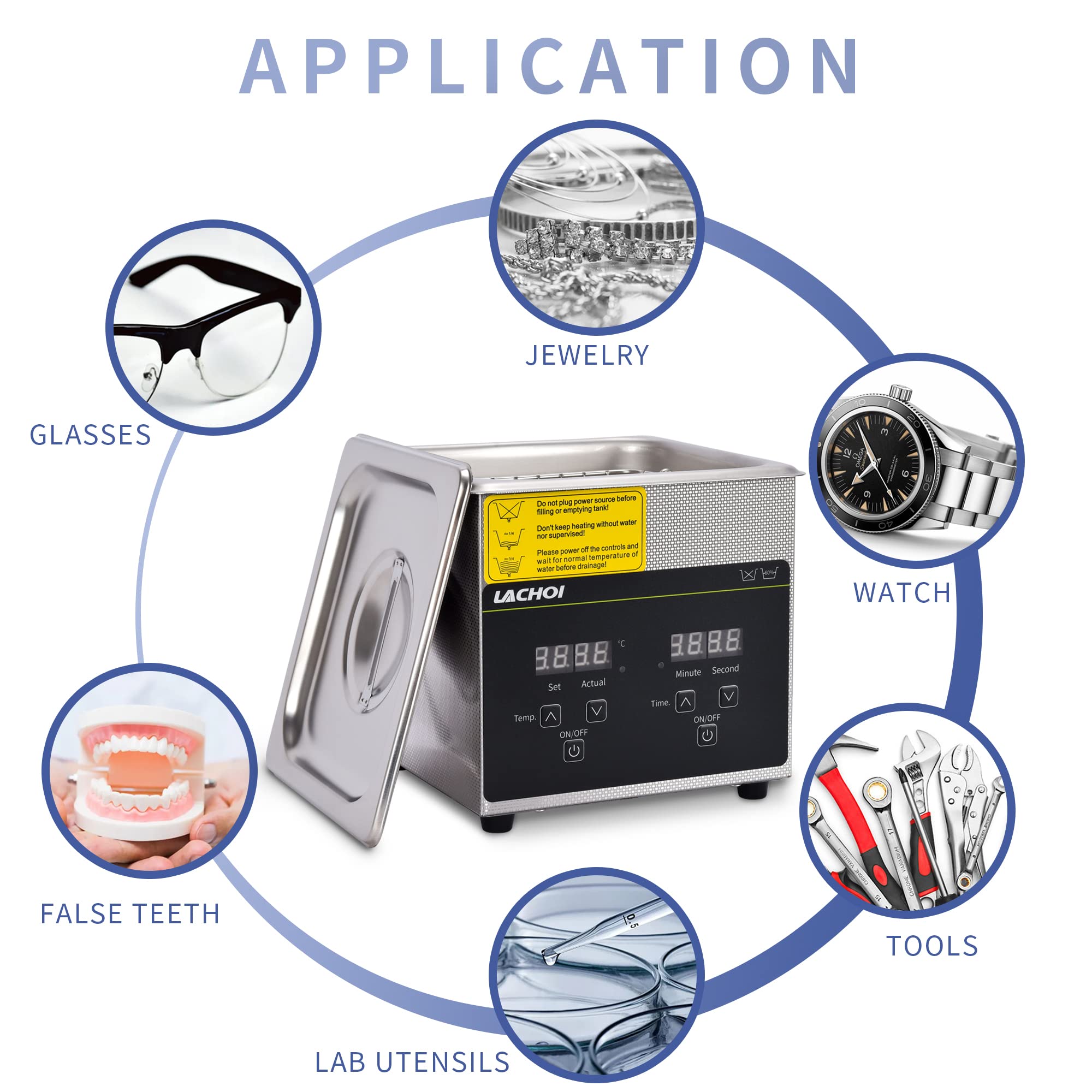 1L Ultrasonic Cleaner with Digital Timer & Heater - 40Hz Stainless Steel Jewelry Cleaning Machine for Rings, Coins, Diamonds & Small Parts | Perfect for Home, Lab & Professional Jewelry Care