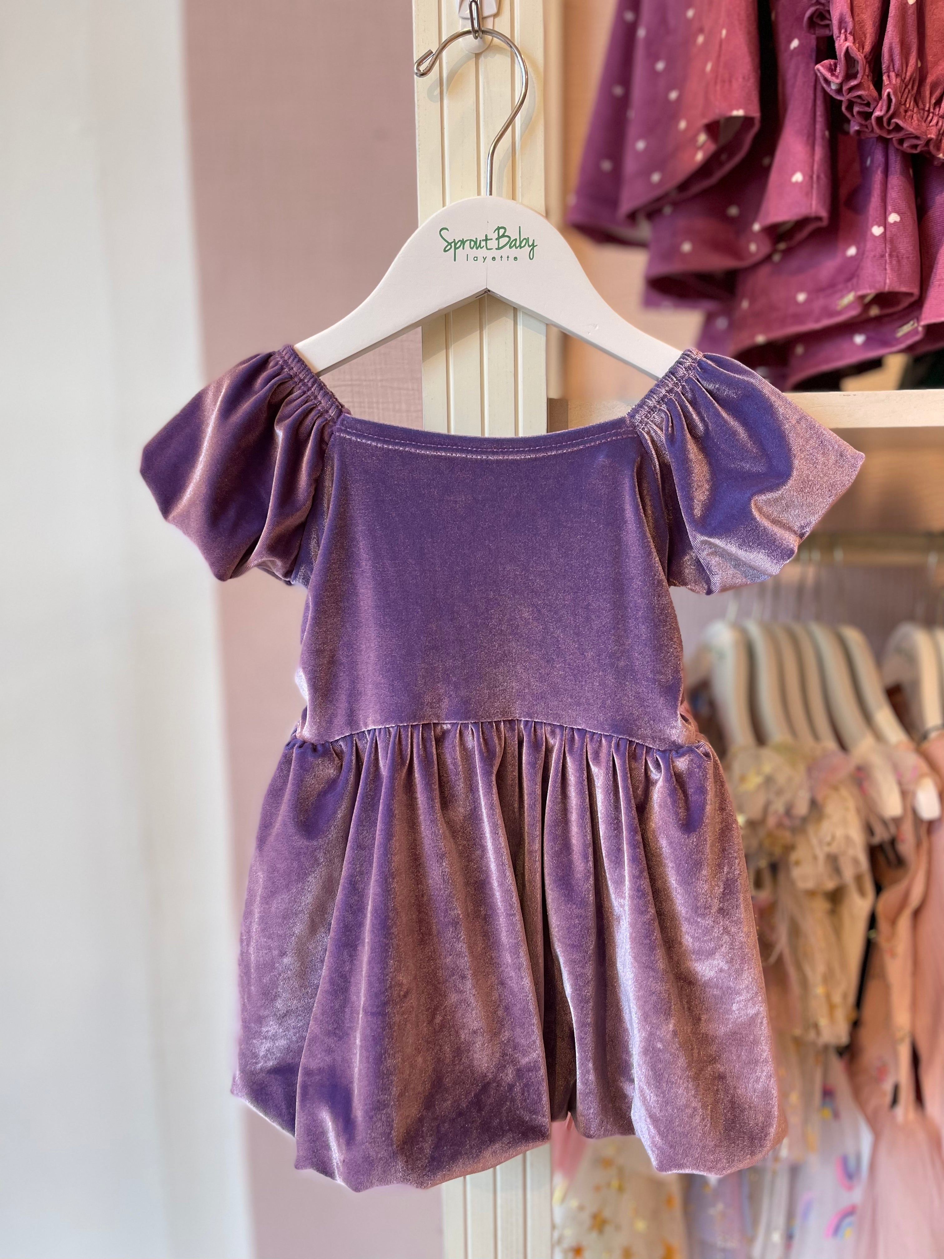 FBZ Baby Dress - Soft Lavender Velvet for Girls, Toddler & Infant - Perfect for Birthday, Photo Shoots & Special Occasions