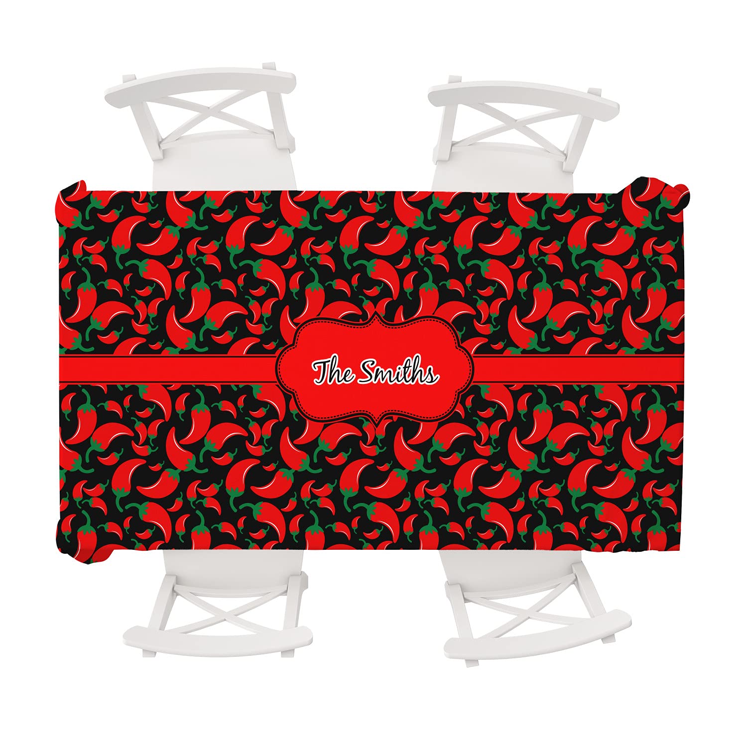 Custom Chili Peppers Tablecloth - 58x102 Inch Waterproof Picnic Table Cover for Outdoor Dining, BBQ, and Kitchen Decor