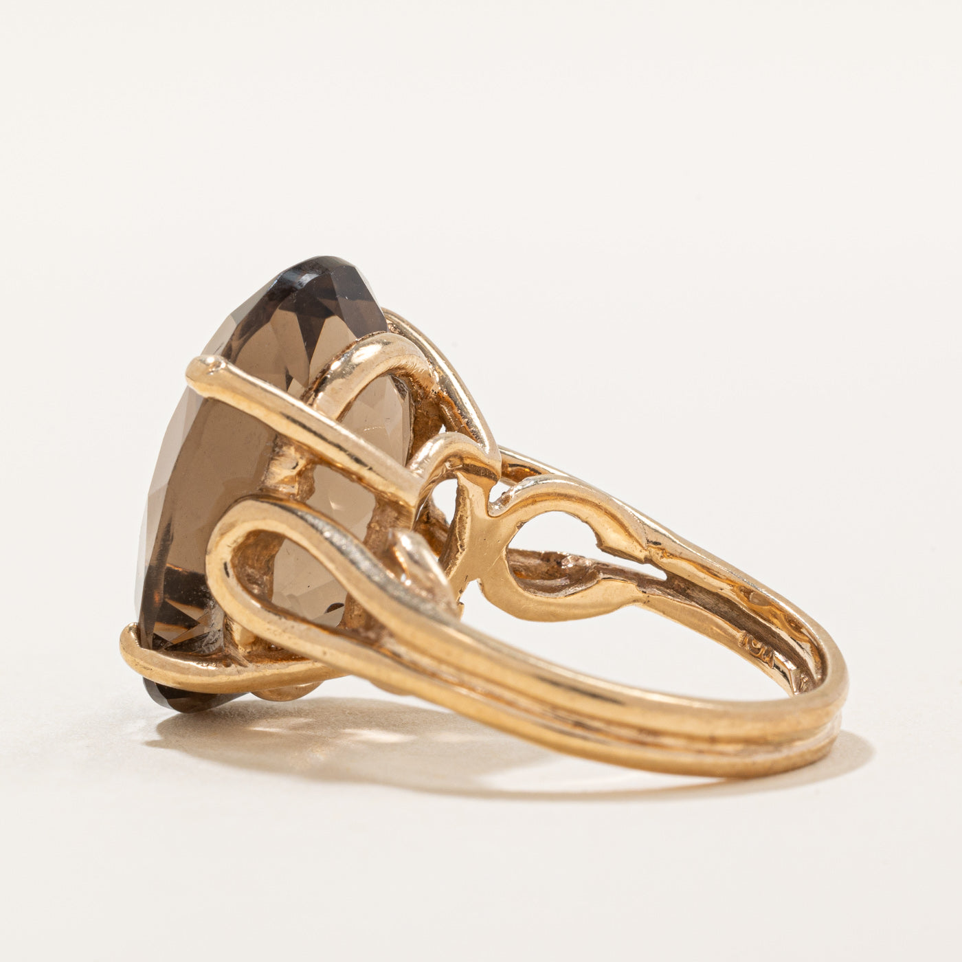 9.50ct Smokey Quartz Cocktail Ring - Size 4.75 - Elegant Statement Jewelry for Evening Parties & Special Occasions