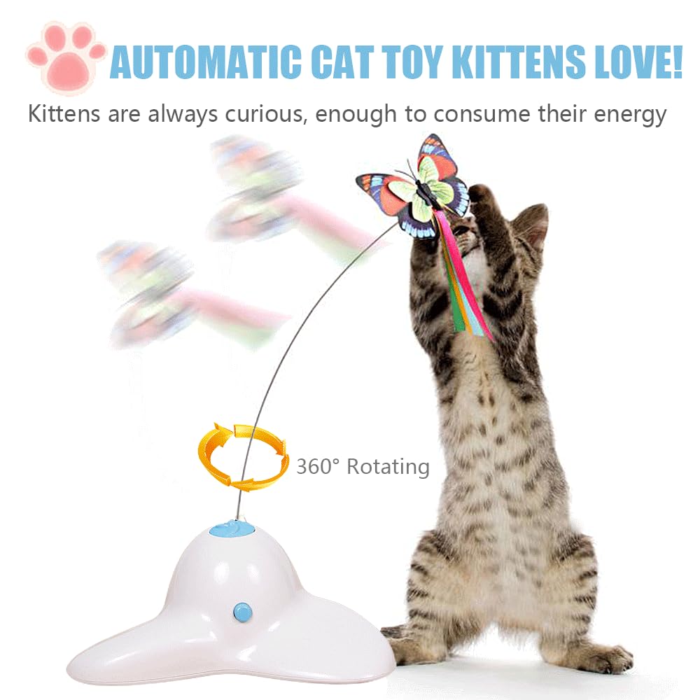 Speedy Panther Interactive Cat Toys for Indoor Cats - 360° Electric Rotating Butterfly Toy for Adult & Kitten Play - Perfect for Exercise, Boredom Relief & Bonding Time