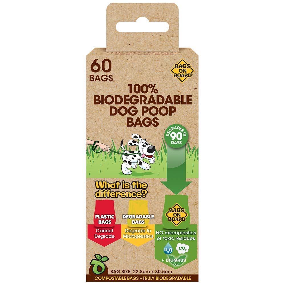 Eco-Friendly Dog Waste Bags - 100% Biodegradable & Compostable Poop Bags for Dogs | Perfect for Park Walks, Backyard Cleanup & Travel Use