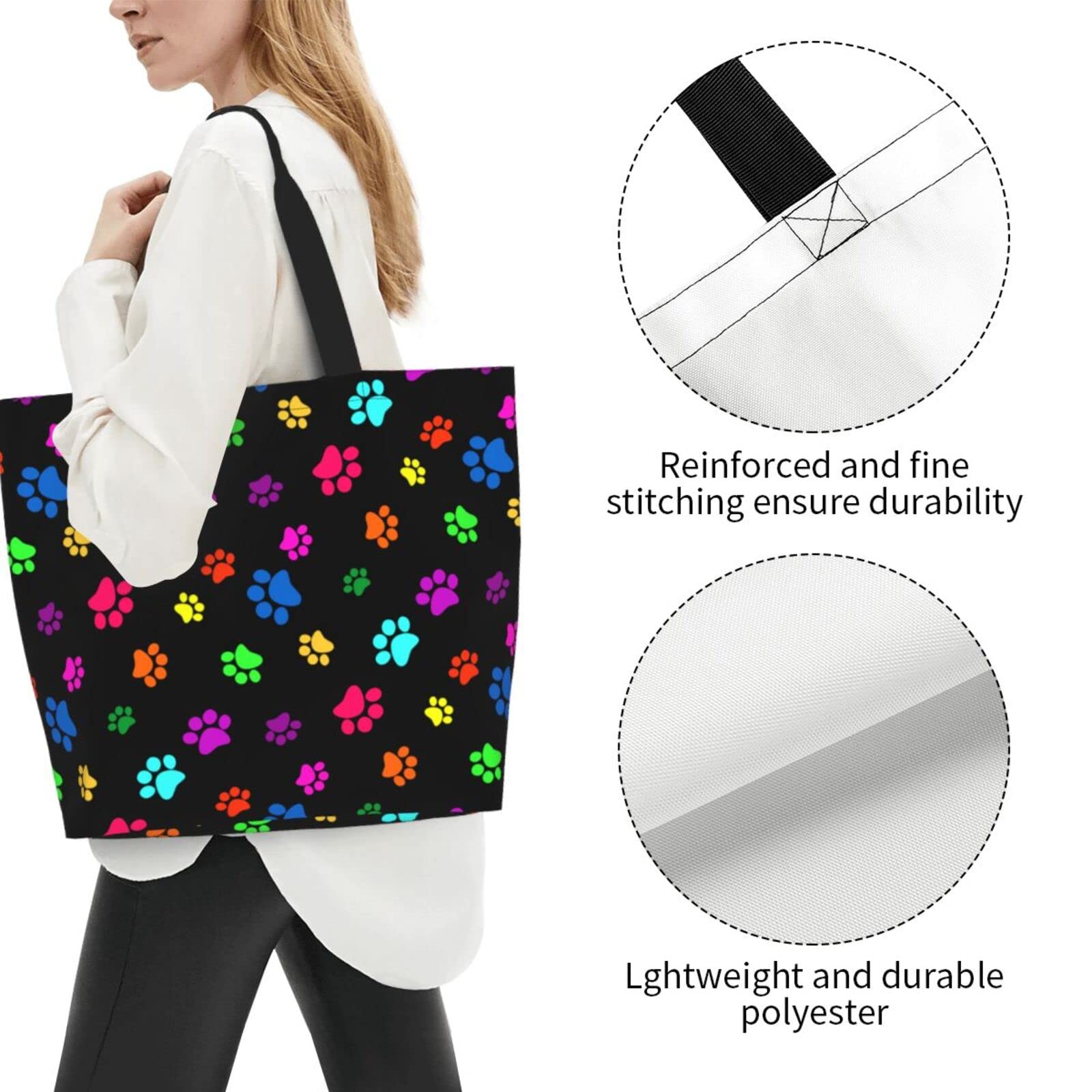 Stylish Large Reusable Tote Bag for Women - Durable Beach, Grocery & Shopping Bag with Shoulder Strap - Perfect for Travel, Work & Everyday Use