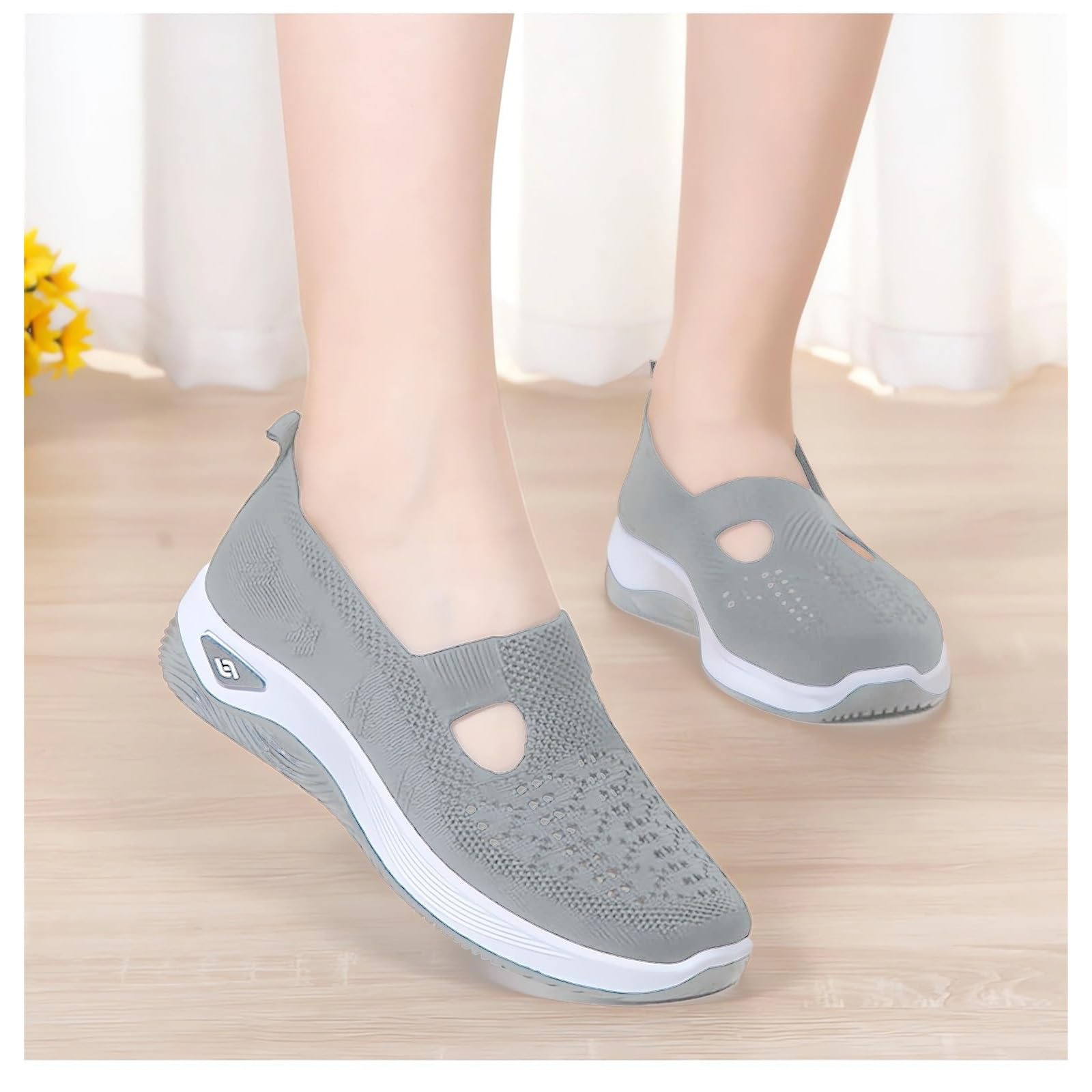 Orthopedic Shoes for Women - Breathable Soft Slip On Sneakers with Comfort Mesh & Stretch Design - Diabetic Walking Shoes for Daily Wear, Work & Travel