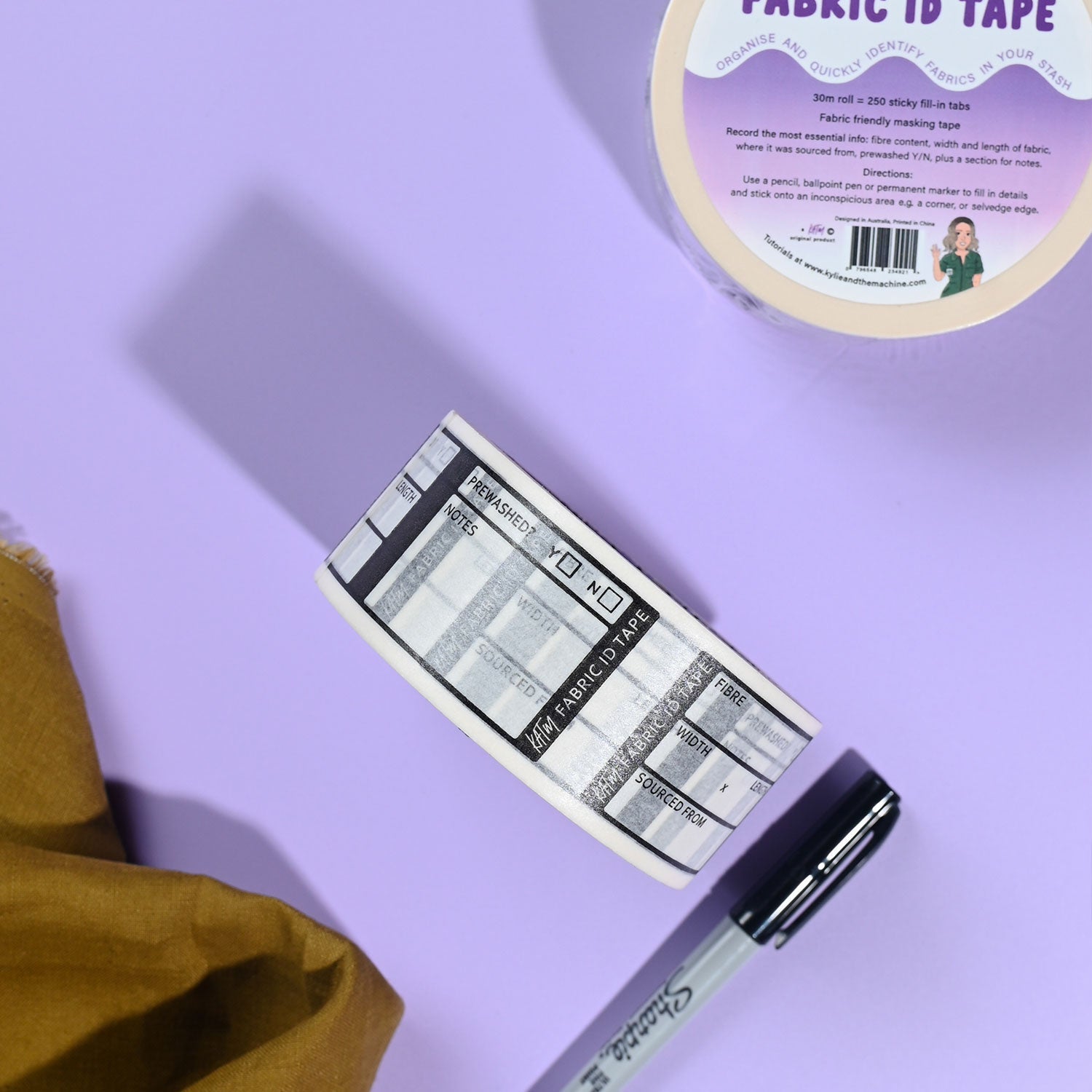 Kylie and the Machine Fabric ID Tape - Washable Labeling Tape for Clothing, Linens & Laundry - Perfect for Organizing Closets, Daycare & Nursing Homes