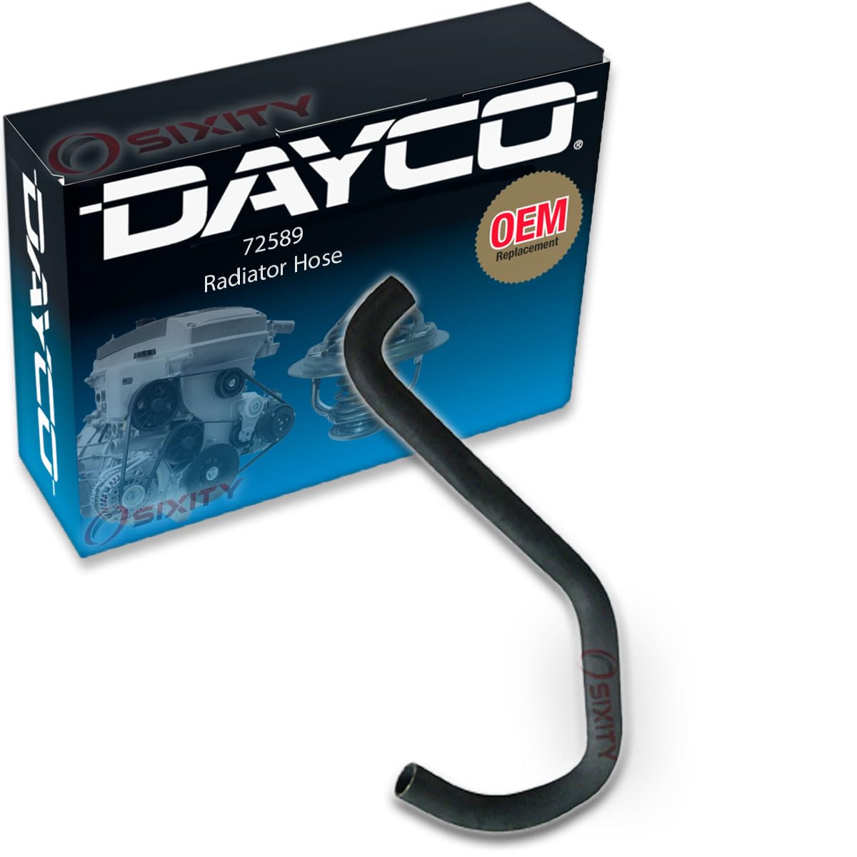 Dayco 72589 Curved Radiator Hose - High Performance Cooling System Replacement Part for Cars, Trucks & SUVs | Perfect for Engine Overheating Prevention & Cooling System Maintenance