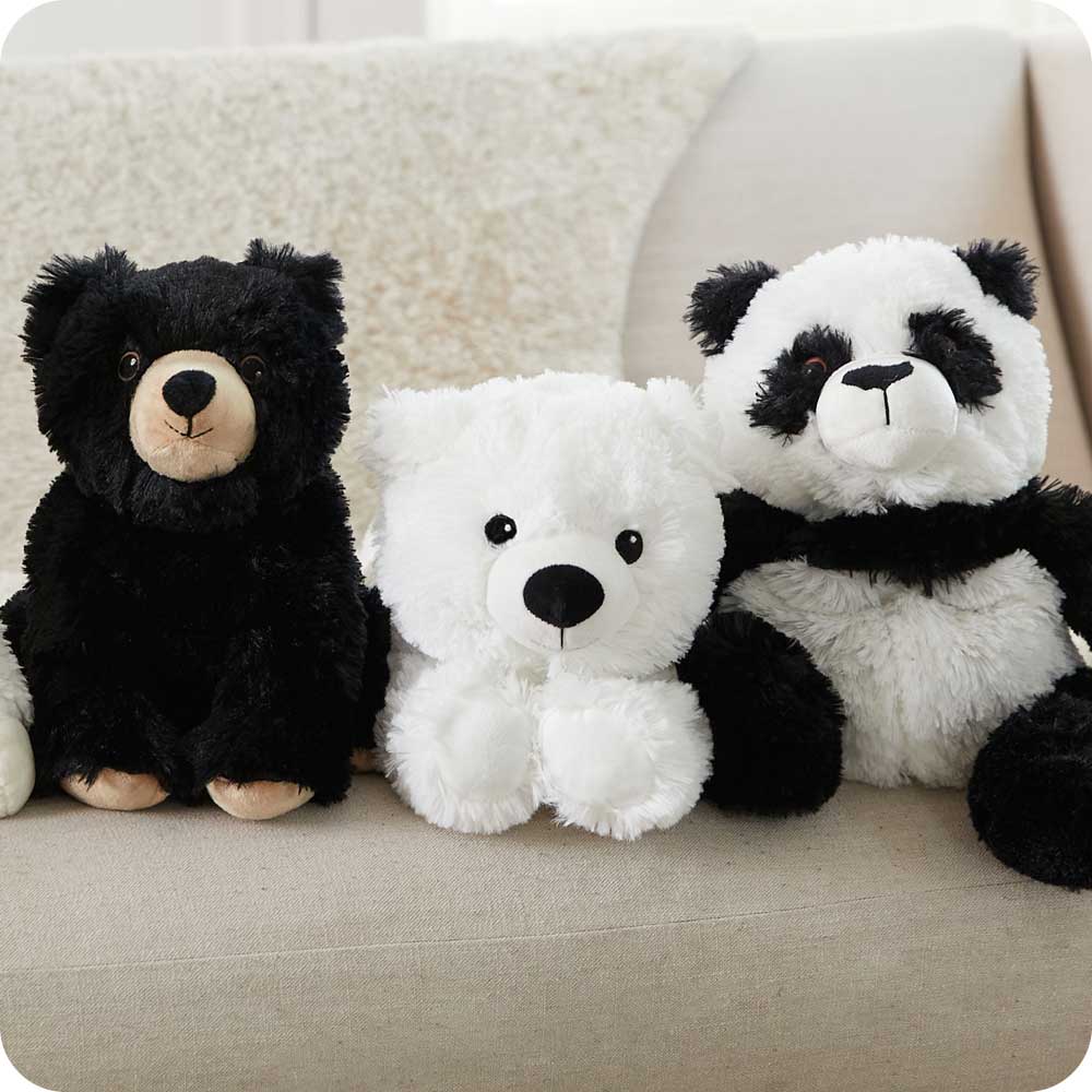 White Bear Warmies - Soft Plush Microwaveable Heating Pad for Kids & Adults - Perfect for Relaxation, Stress Relief & Pain Comfort - Ideal for Cold Weather, Cramps & Aches