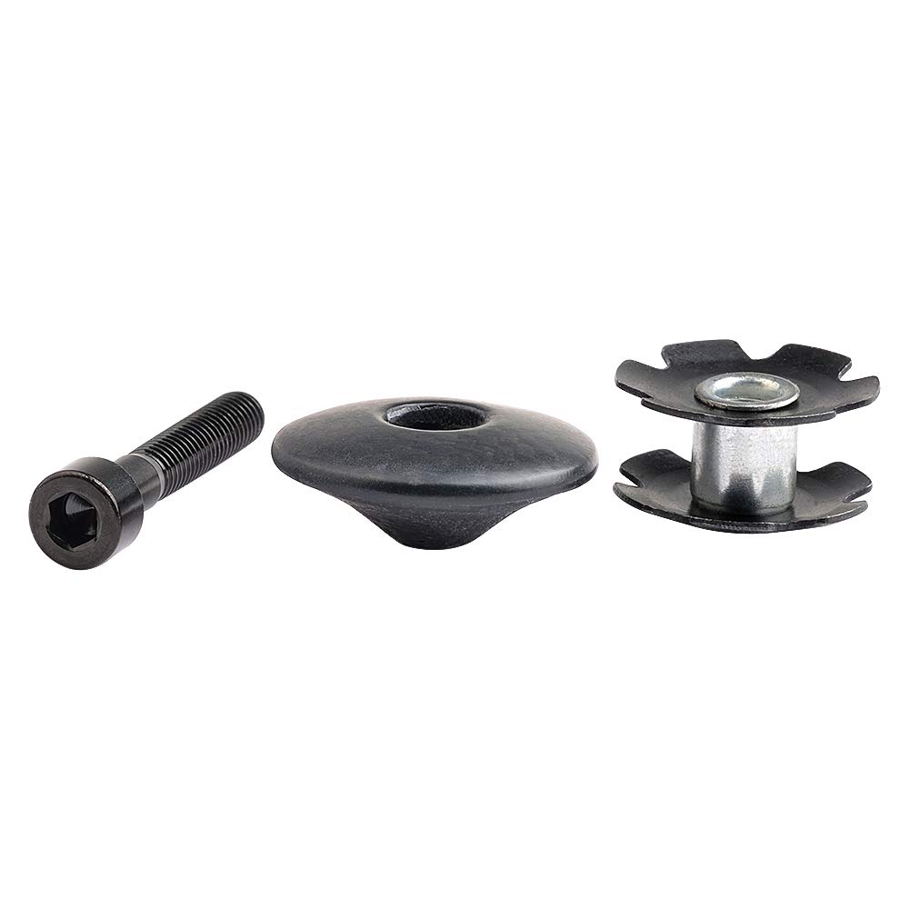 Premium Carbon Fiber Bike Headset Top Cap with M6x35mm Titanium Bolt & Star Nut - Compatible with 1-1/8